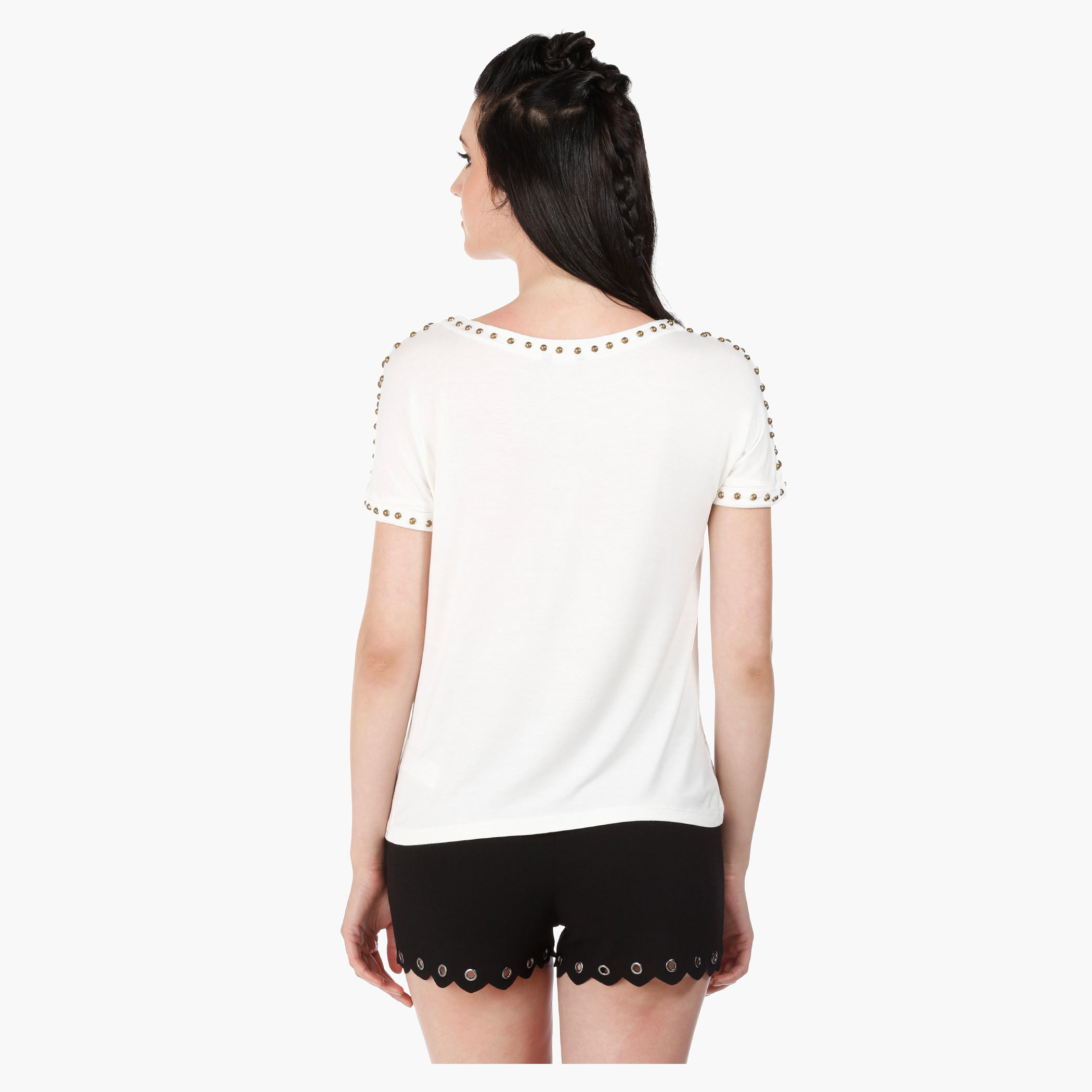 Drop Shoulder Top with Studs in Regular Fit-women-clothing-tshirts-image-12