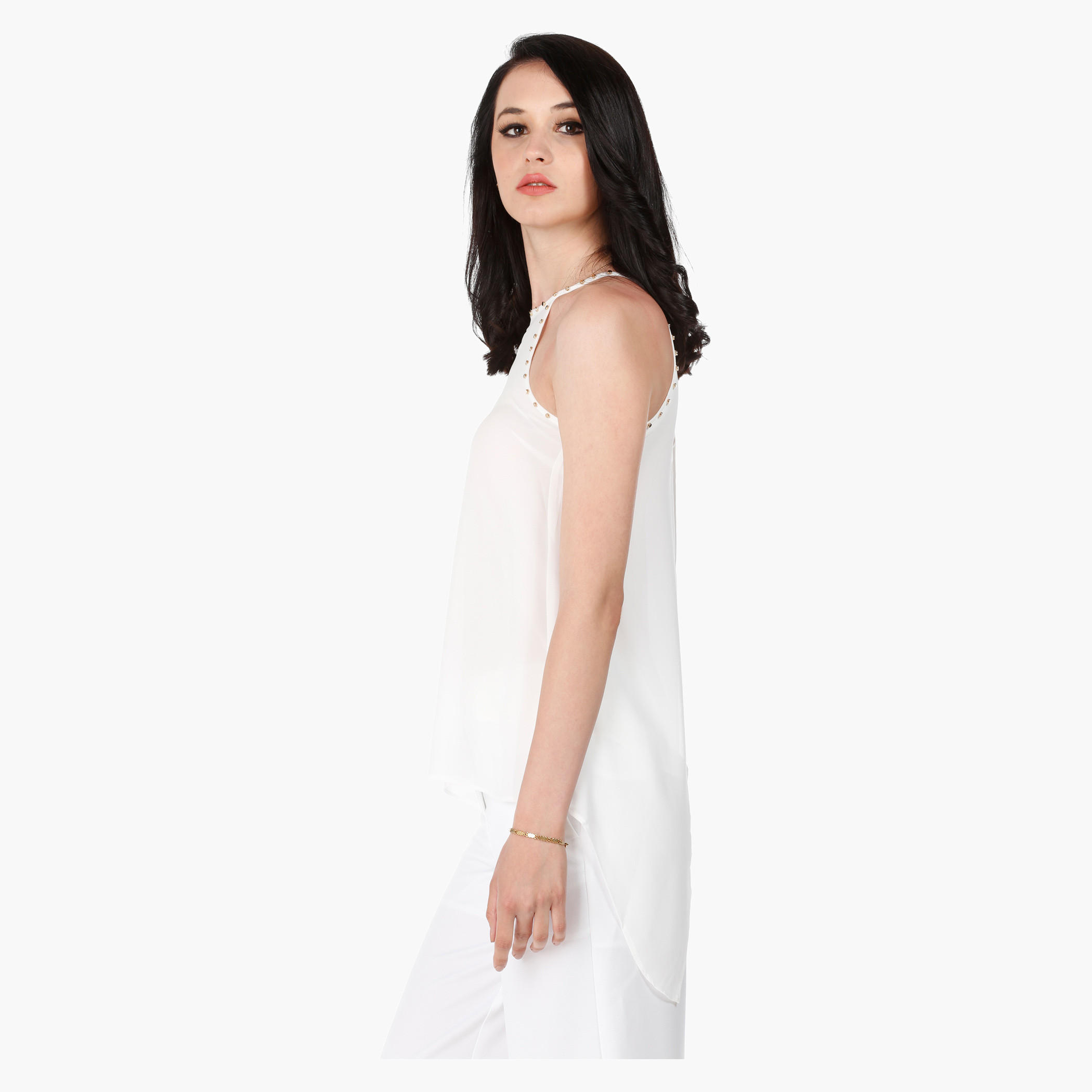 Strappy Crew Neck Top with Studs in Regular Fit-women-clothing-shirtsandblouses-blouses-image-8