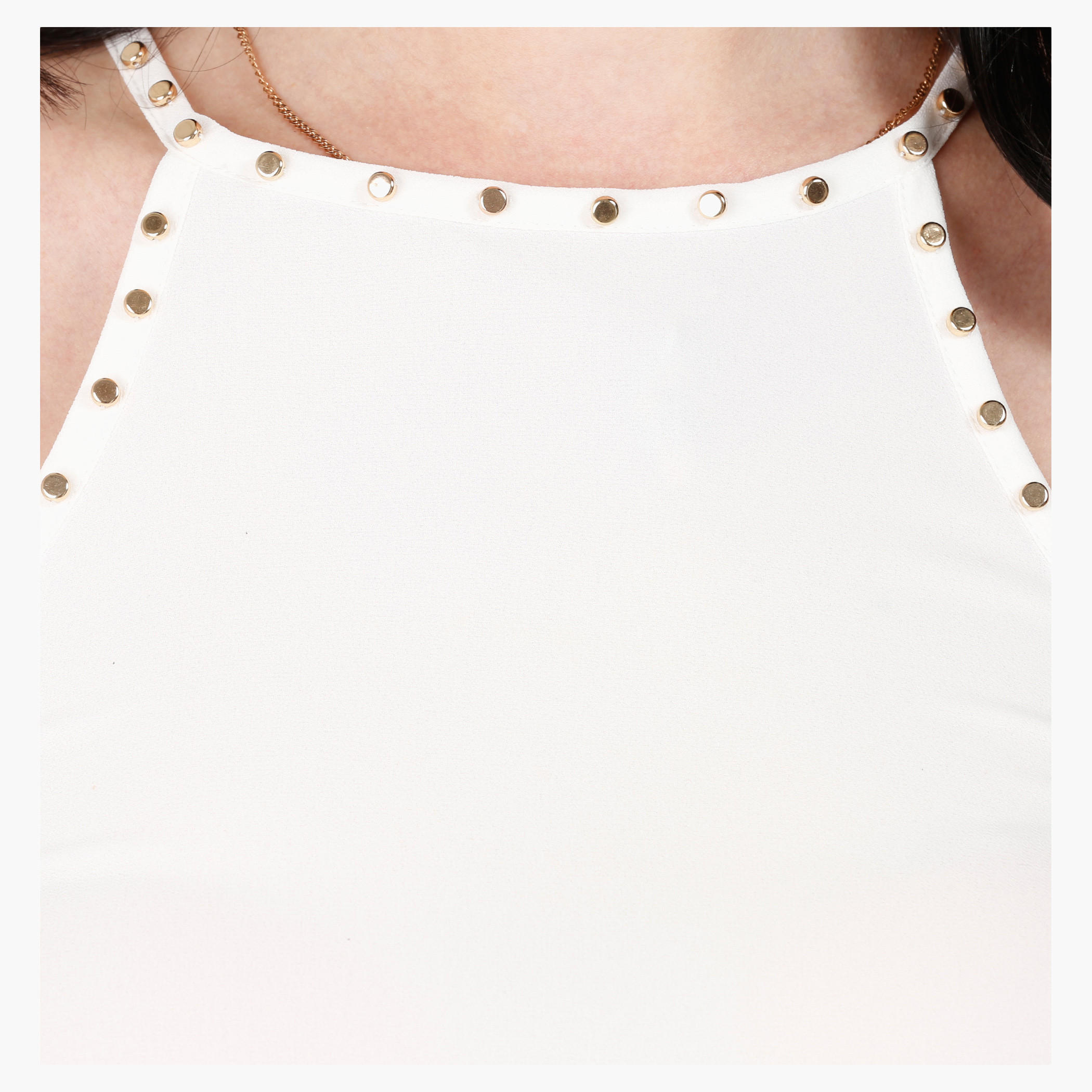 Strappy Crew Neck Top with Studs in Regular Fit-women-clothing-shirtsandblouses-blouses-image-9