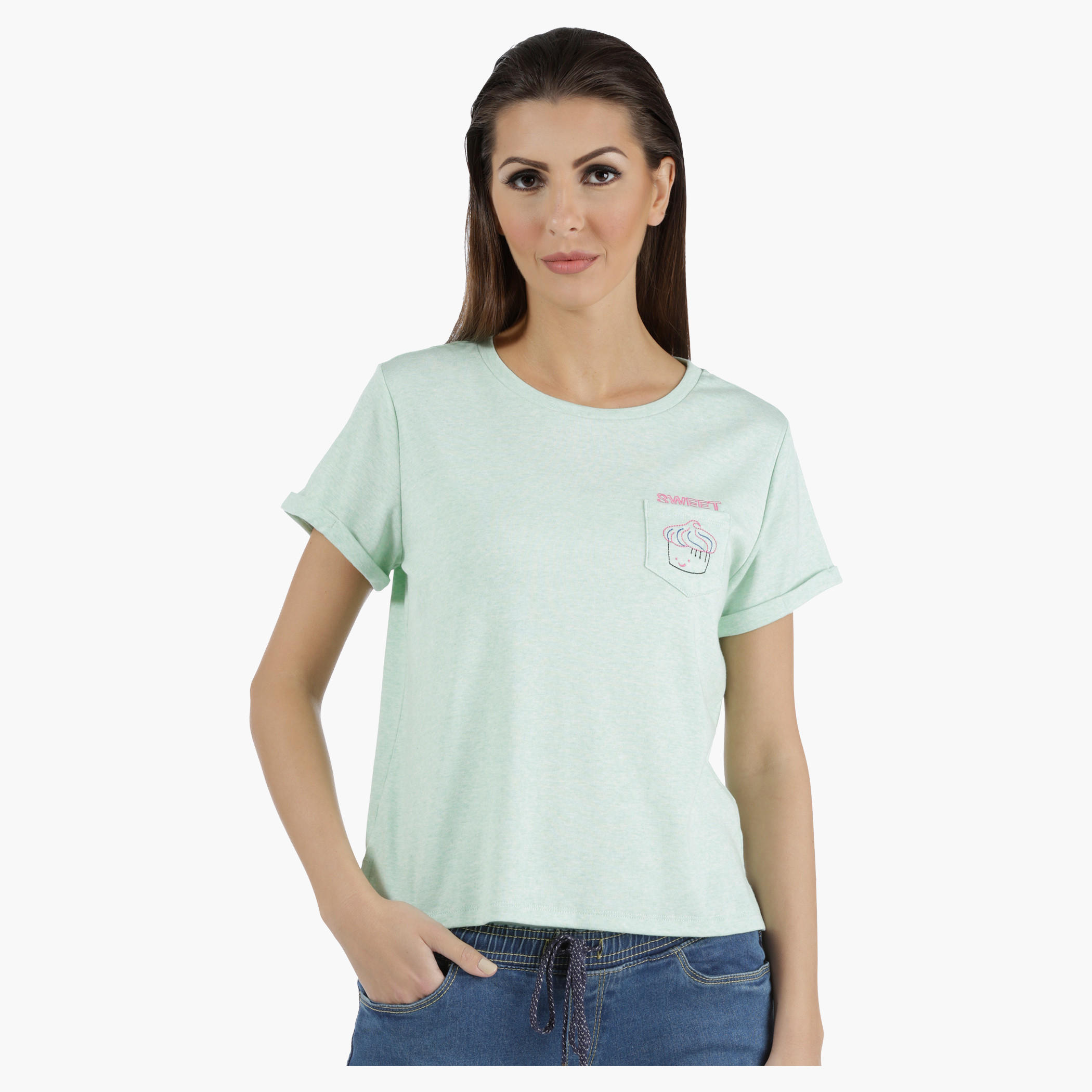 Crop Top with Pocket Embroidery in Regular Fit-women-clothing-tshirts-image-1