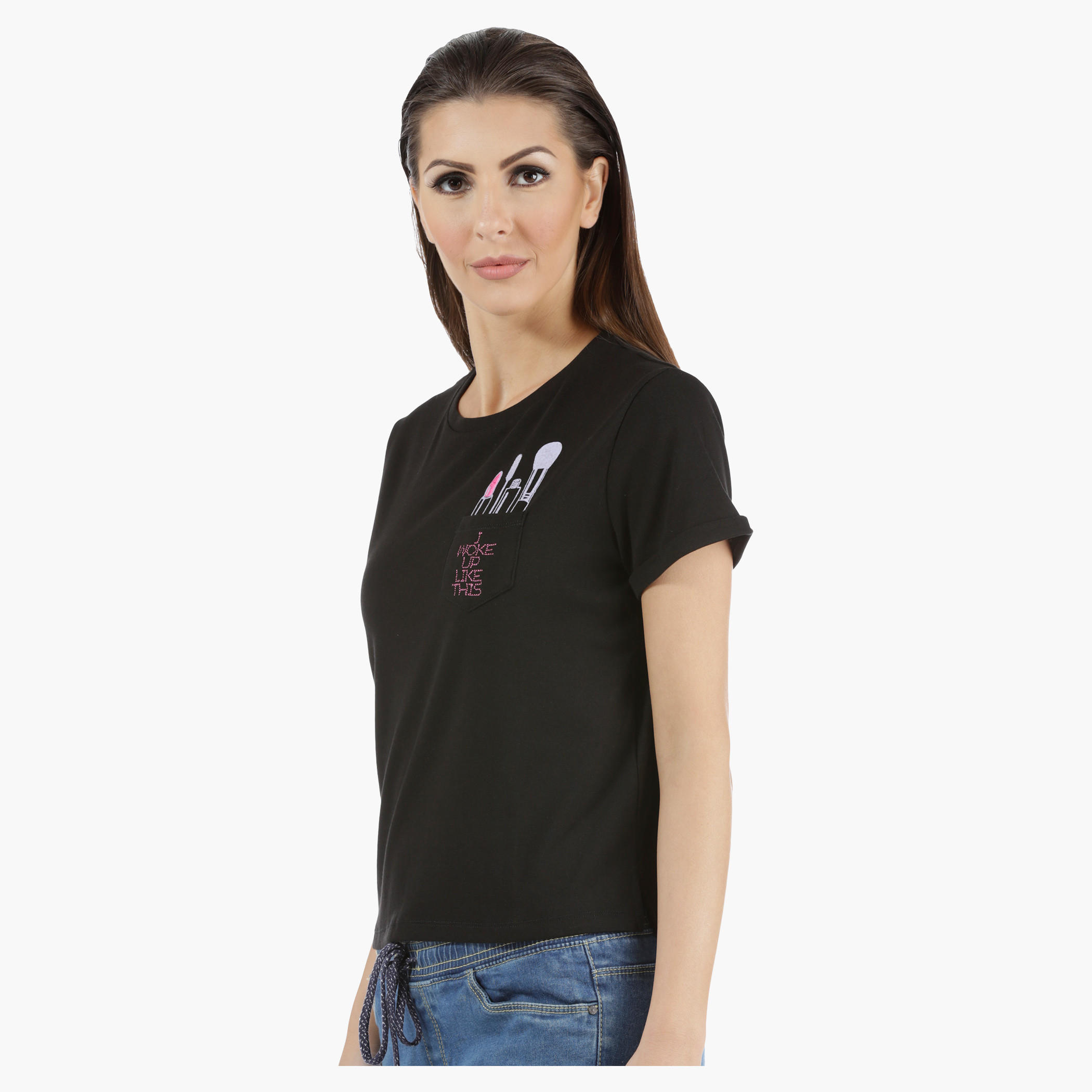 Crop Top with Pocket Embroidery in Regular Fit-women-clothing-tshirts-image-8