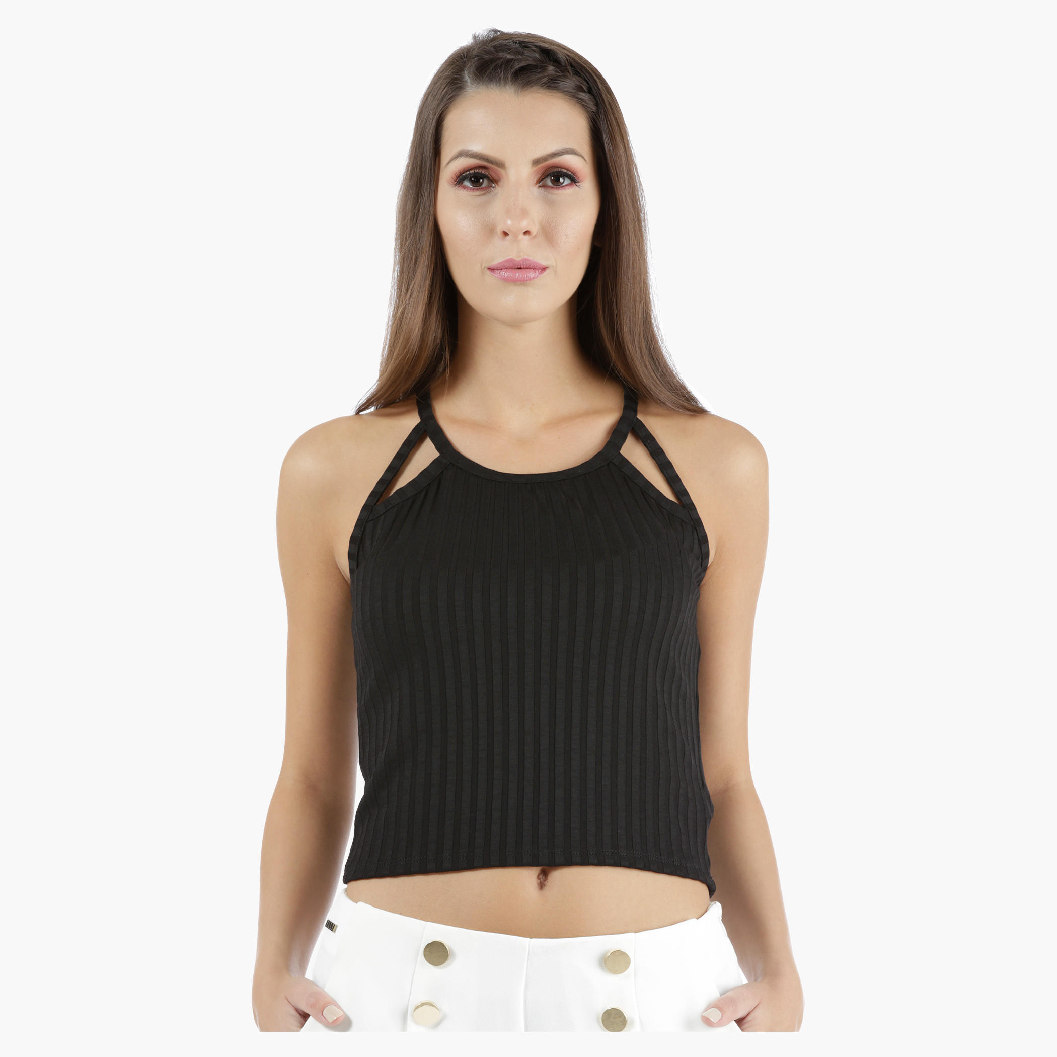 Cut-Out Cropped Top in Regular Fit-women-clothing-tshirts-image-6