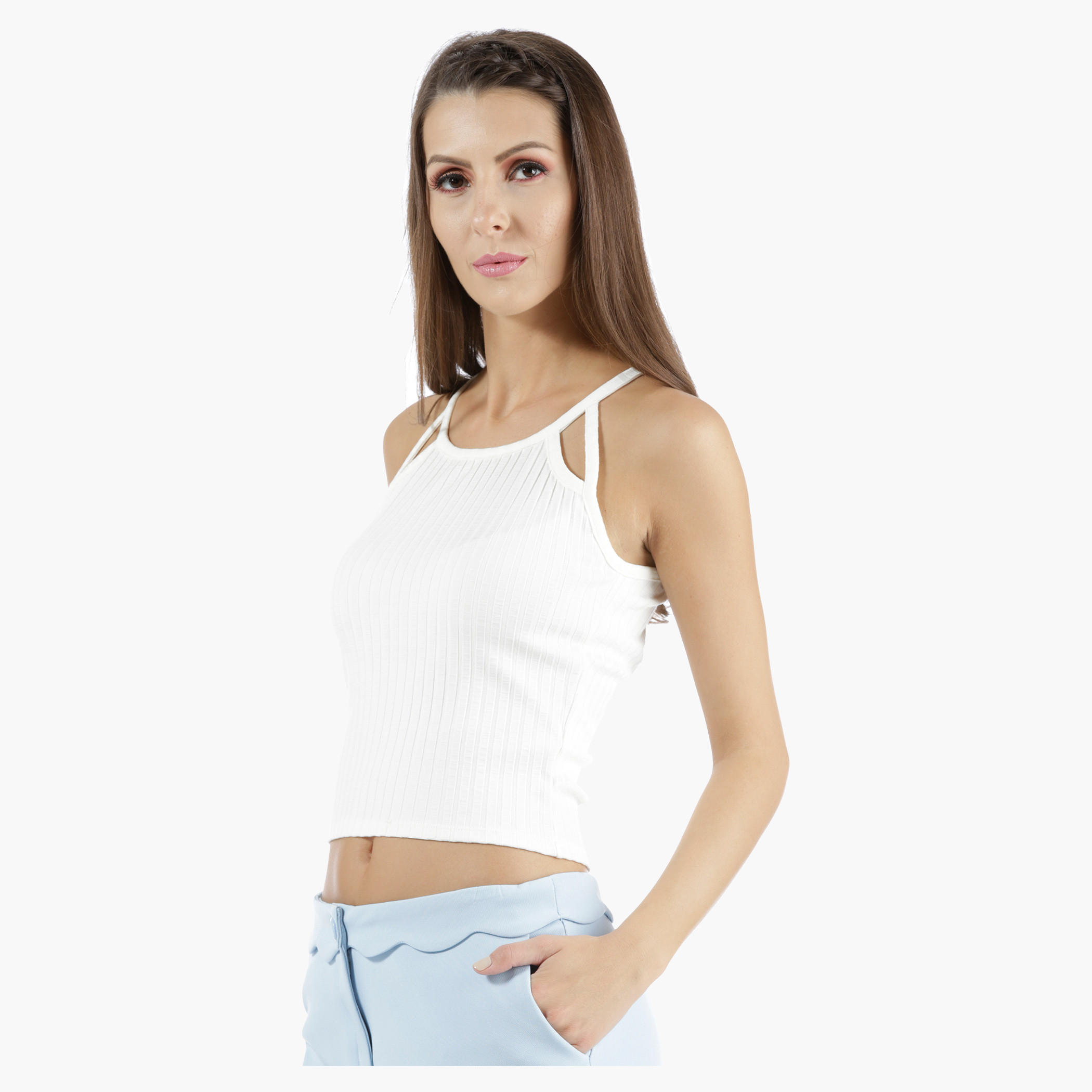 Cut-Out Cropped Top in Regular Fit-women-clothing-tshirts-image-18