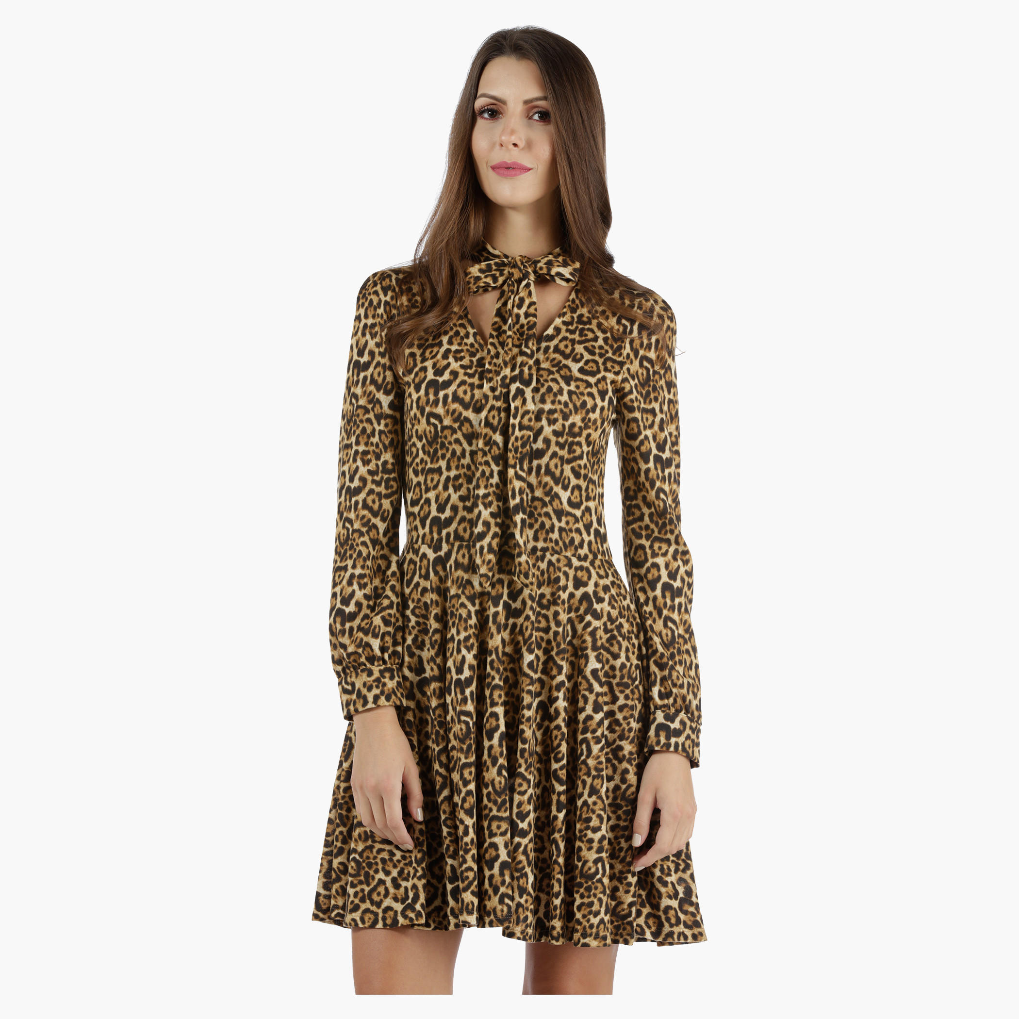Skater Dress with Pussy Bow in Regular Fit-women-clothing-dresses-image-1