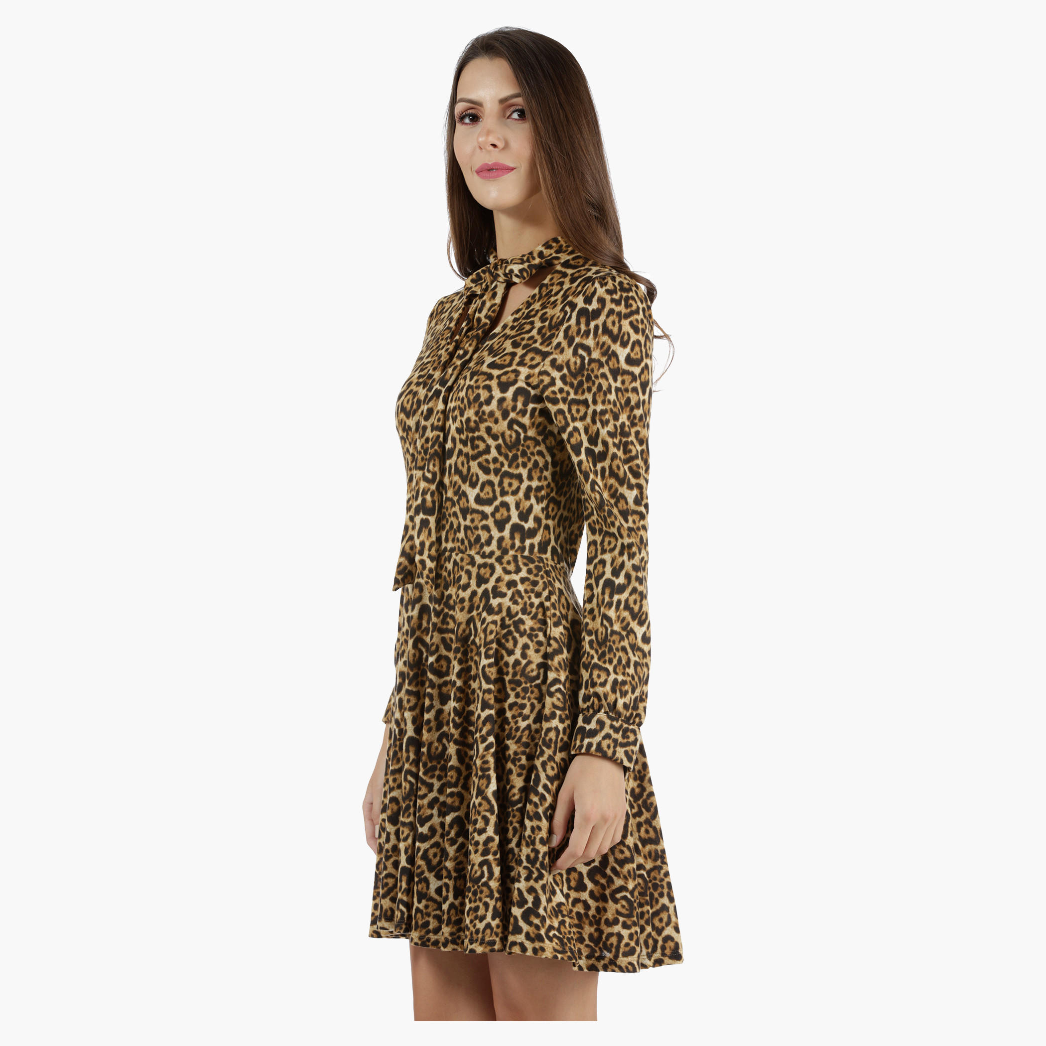 Skater Dress with Pussy Bow in Regular Fit-women-clothing-dresses-image-3