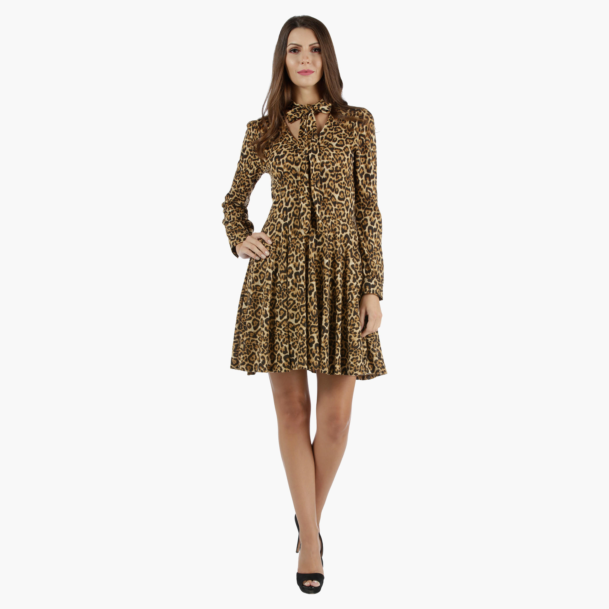 Skater Dress with Pussy Bow in Regular Fit-women-clothing-dresses-image-5