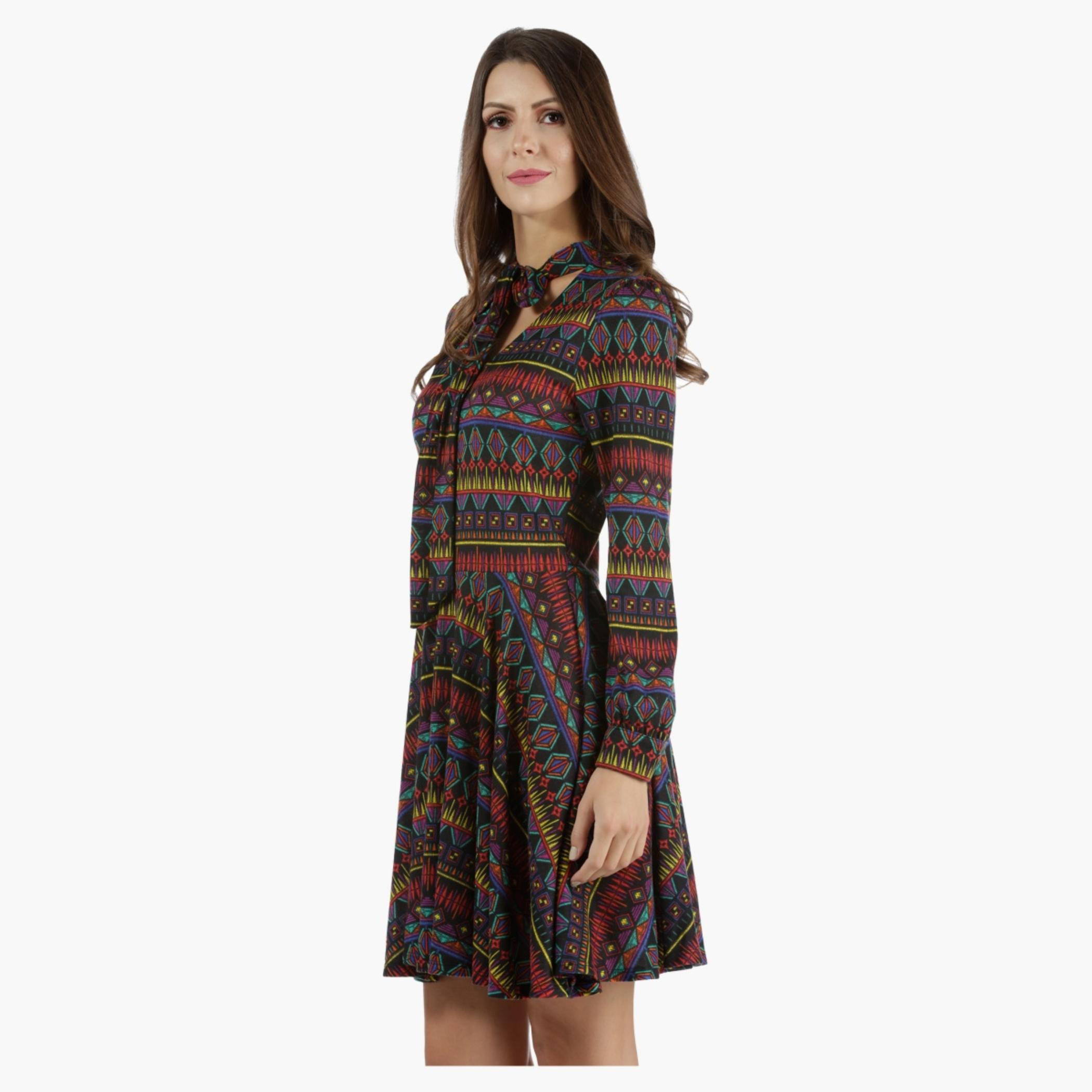 Skater Dress with Pussy Bow in Regular Fit-women-clothing-dresses-image-3