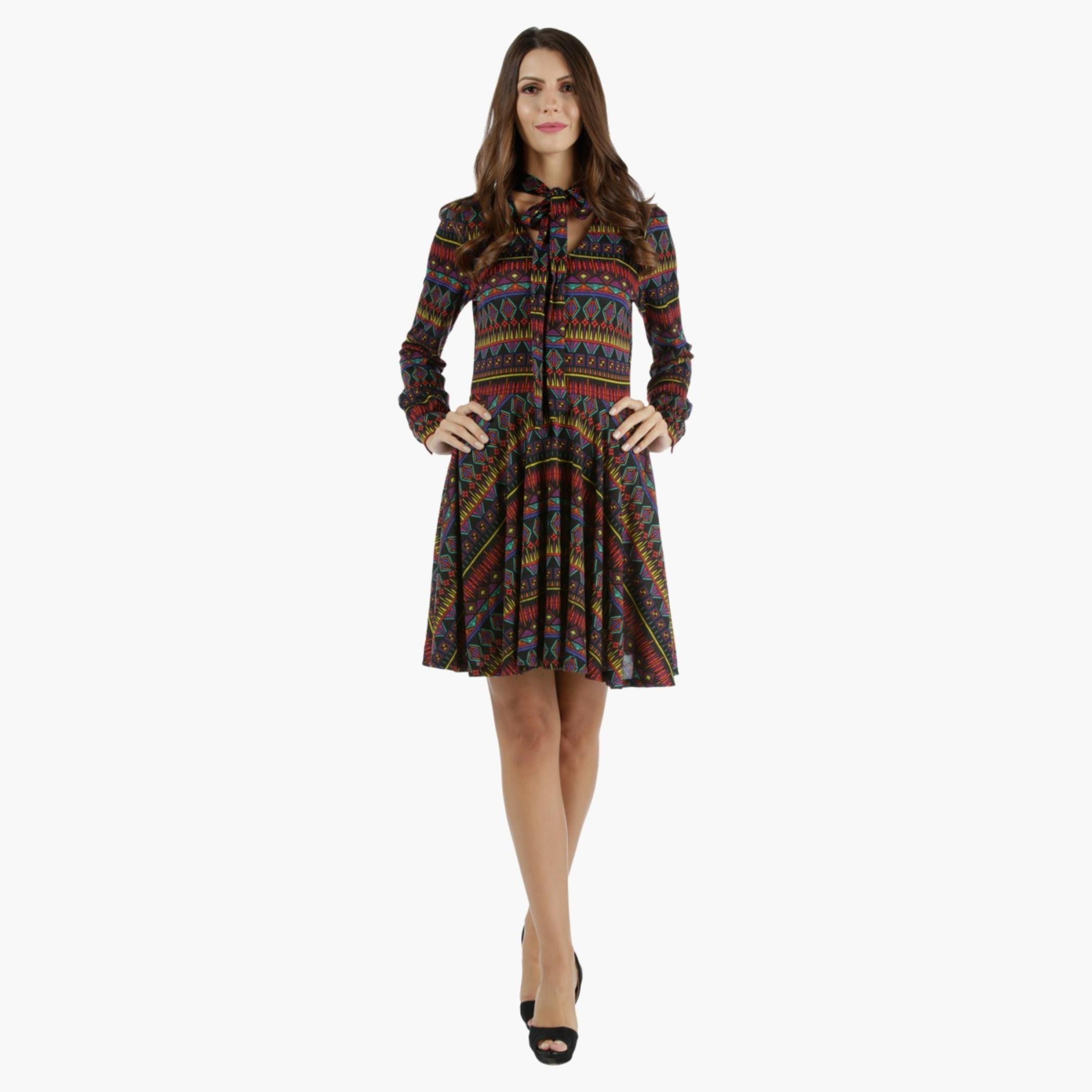 Skater Dress with Pussy Bow in Regular Fit-women-clothing-dresses-image-5