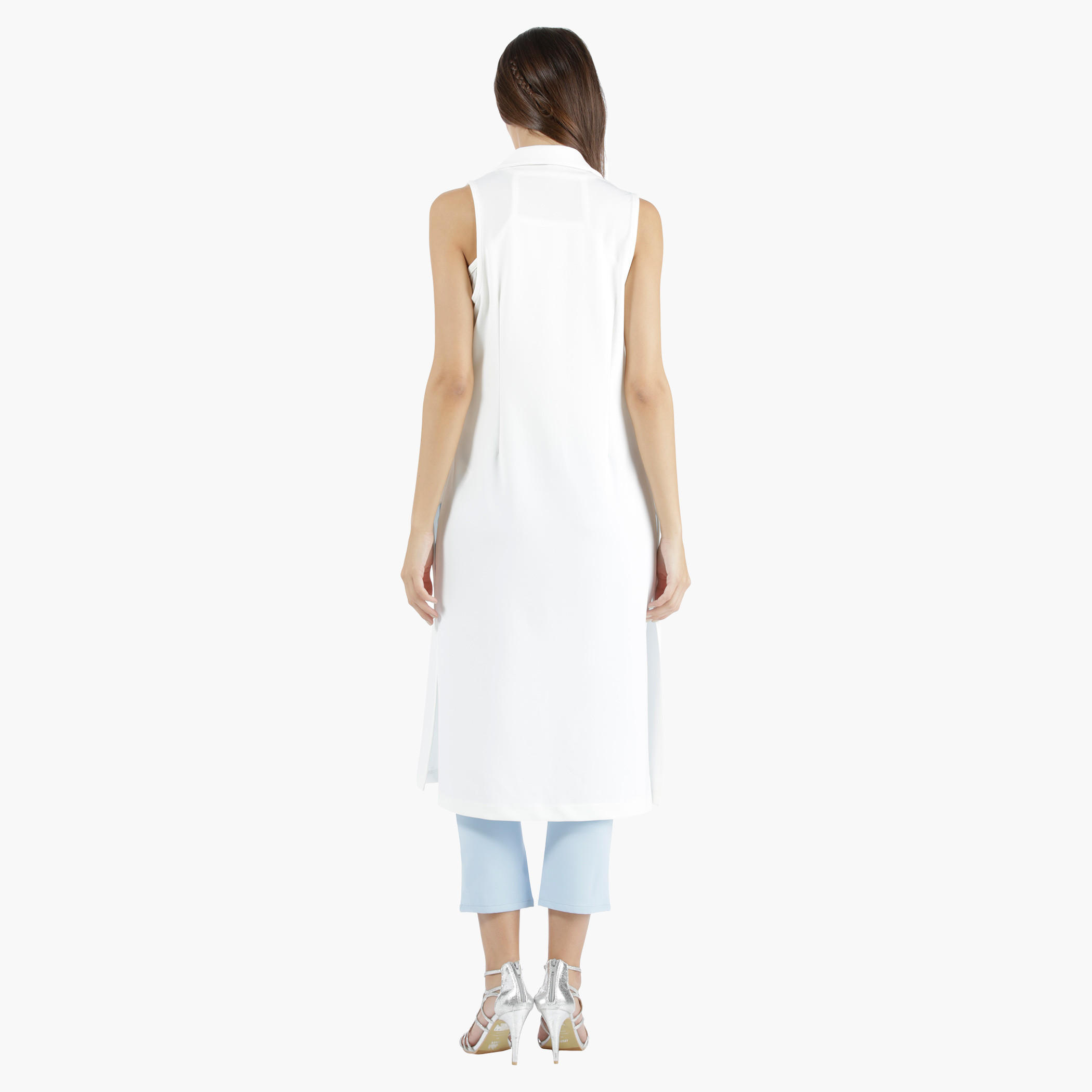 Sleeveless Long Jacket in Regular Fit-women-winterwear-coatsandjackets-jackets-image-10