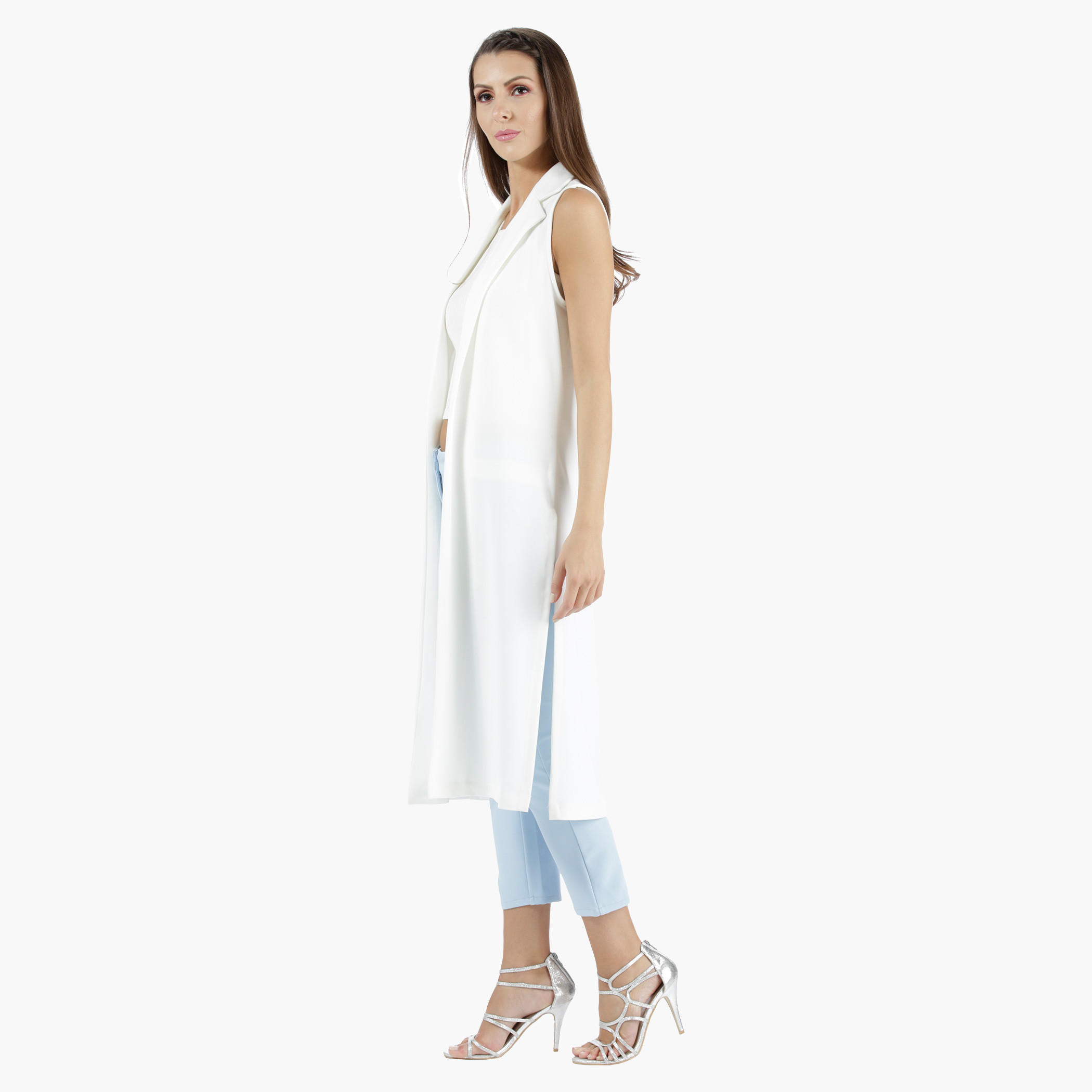 Sleeveless Long Jacket in Regular Fit-women-winterwear-coatsandjackets-jackets-image-11