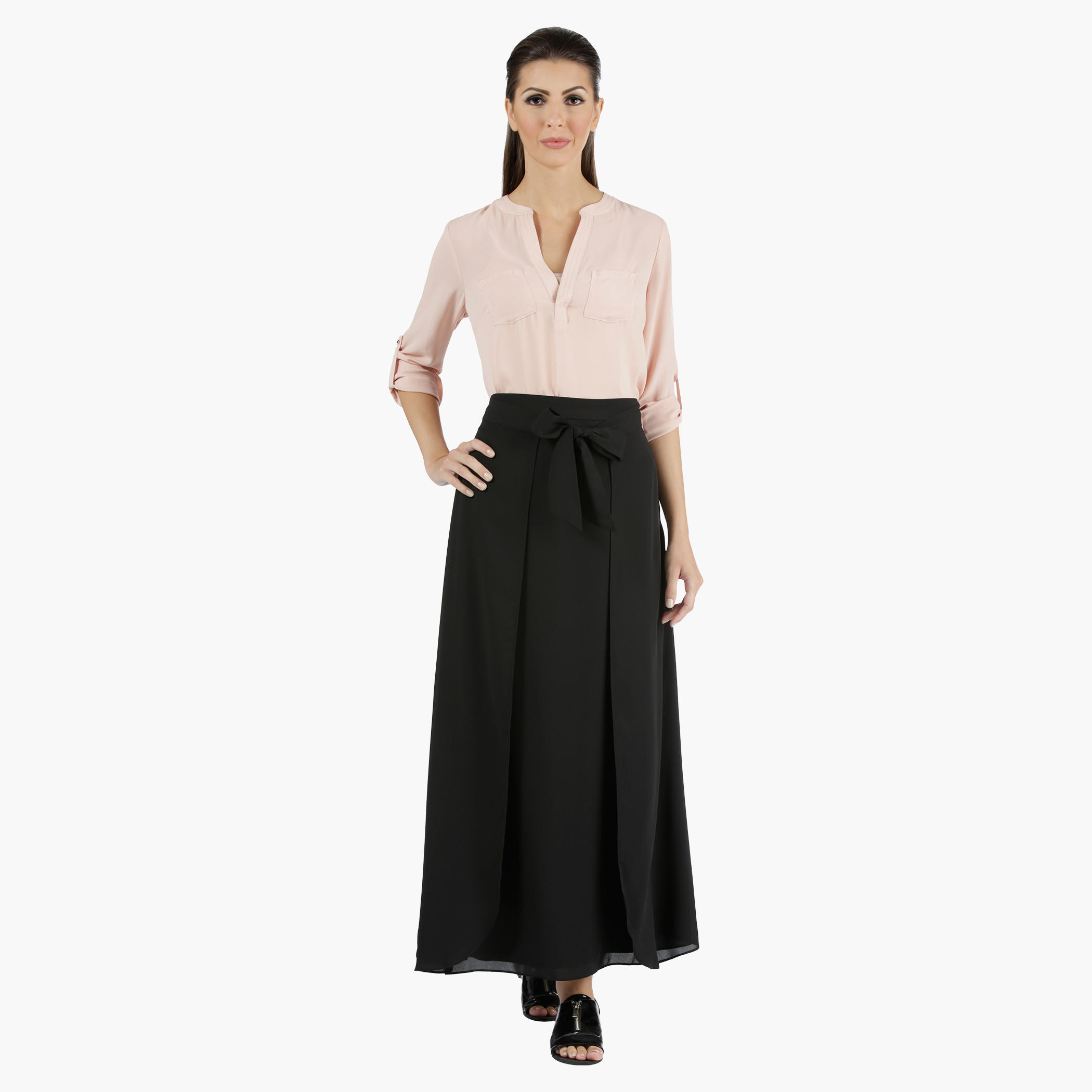 Maxi Skirt with Tie-Up Detail in Regular Fit-women-clothing-bottoms-skirts-image-5