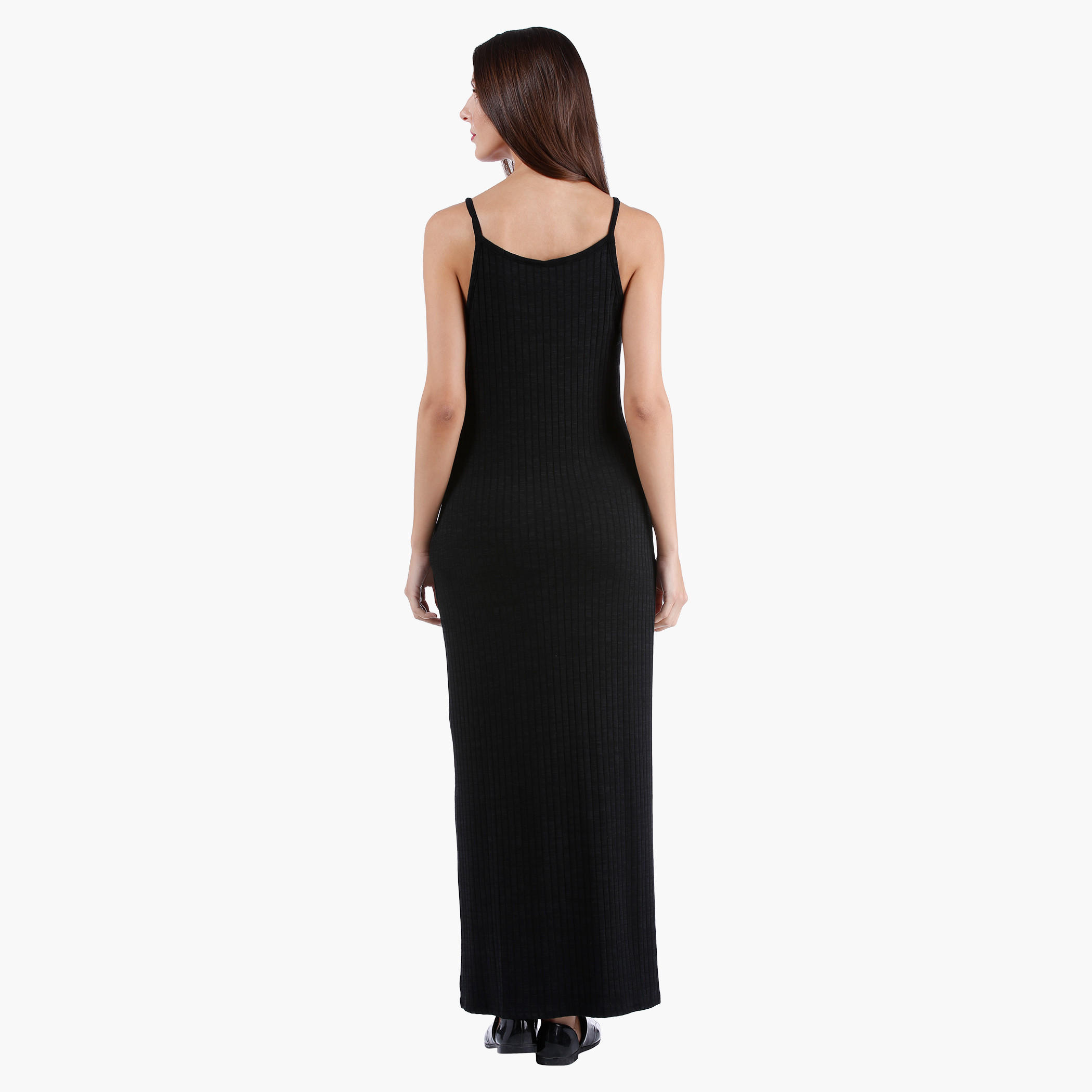 Strappy Column Maxi Dress with Slit in Regular Fit-women-clothing-dresses-image-2