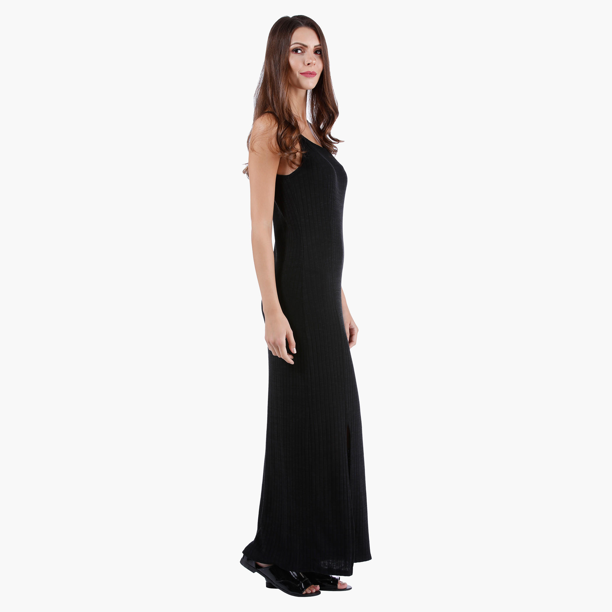 Strappy Column Maxi Dress with Slit in Regular Fit-women-clothing-dresses-image-3