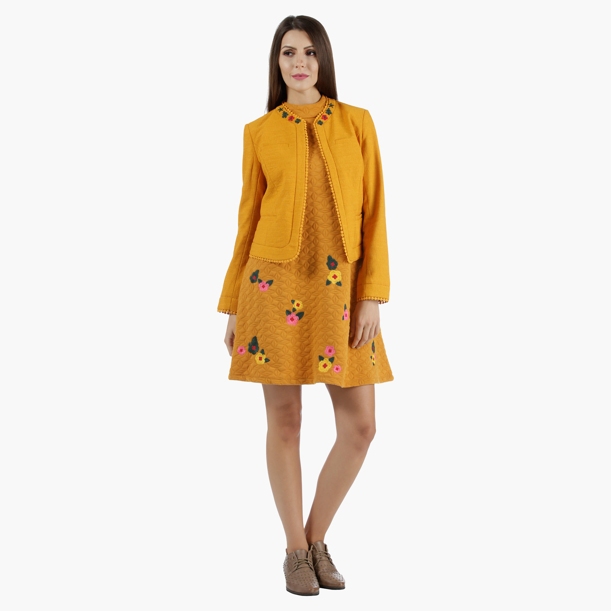 Cropped Jacket with 3D Florals in Regular Fit-women-winterwear-coatsandjackets-jackets-image-5