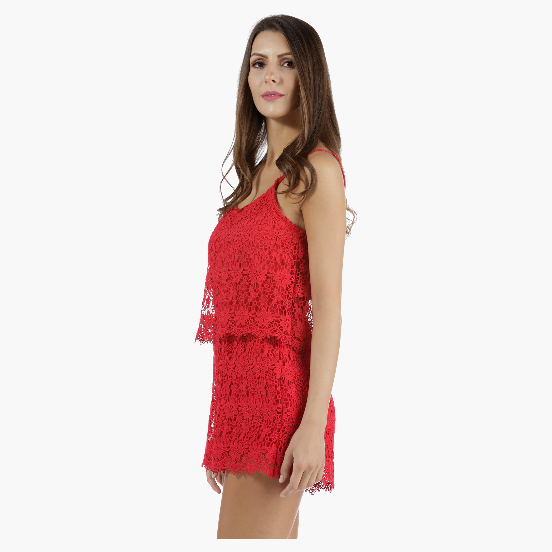 Lace Short Playsuit with Straps in Straight Fit-women-clothing-jumpsuits-image-3