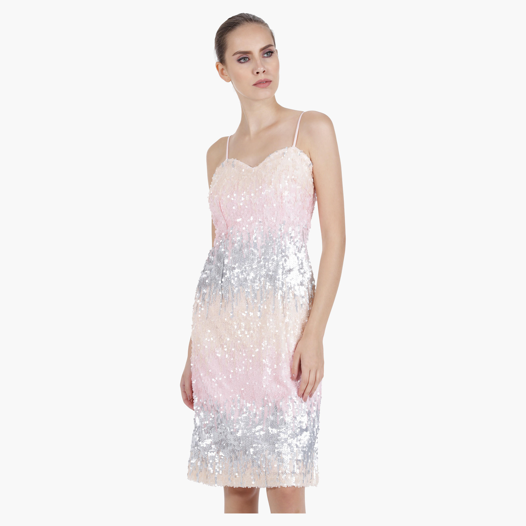 Strappy Midi Sequin Slip Dress in Straight Fit-women-clothing-dresses-image-1