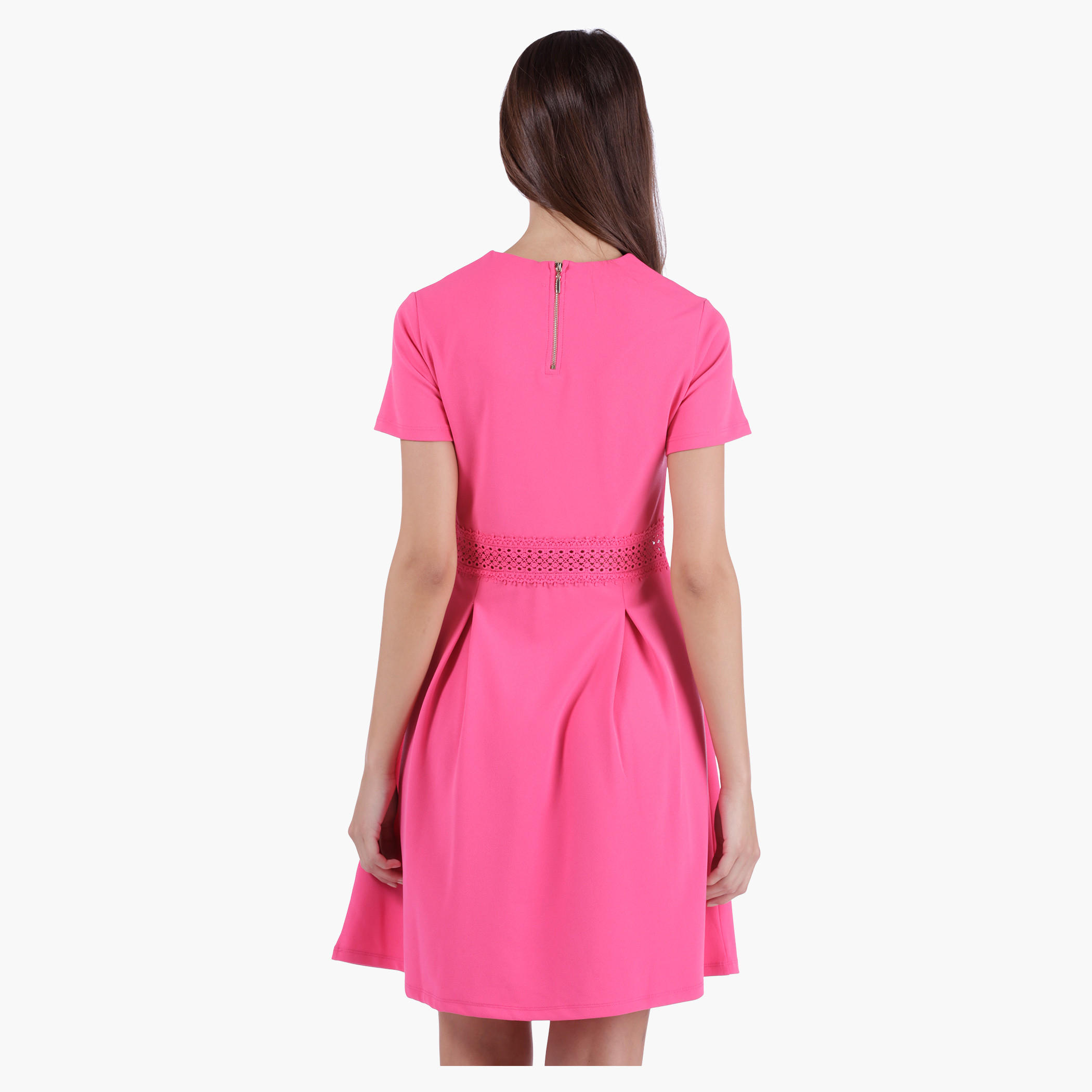 A-Line Dress with Floral lace Details in Regular Fit-women-clothing-dresses-image-2