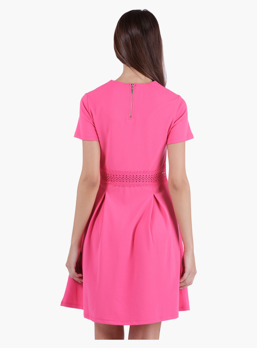 A-Line Dress with Floral lace Details in Regular Fit-women-clothing-dresses-image-2