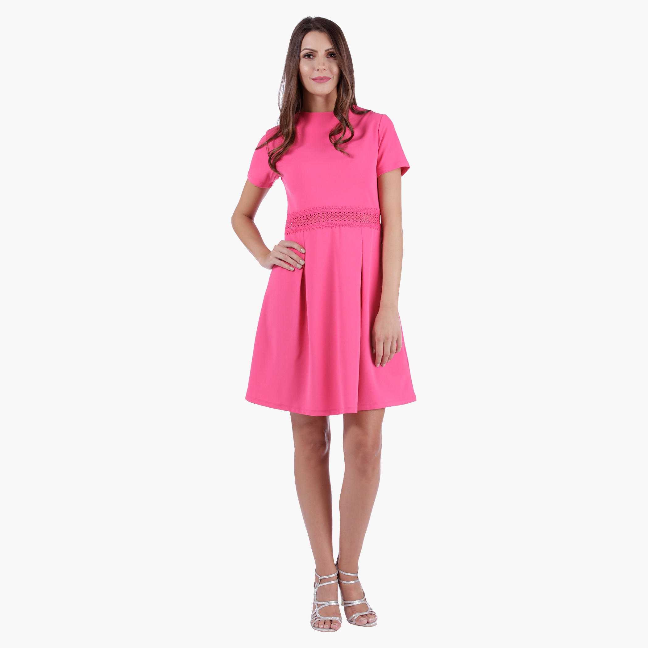 A-Line Dress with Floral lace Details in Regular Fit-women-clothing-dresses-image-5