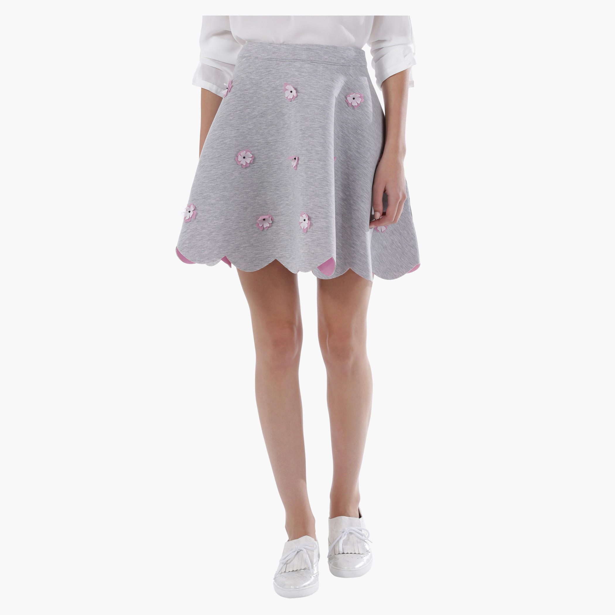 Mini Skater Skirt with 3D Florettes in Regular Fit-women-clothing-bottoms-skirts-image-1