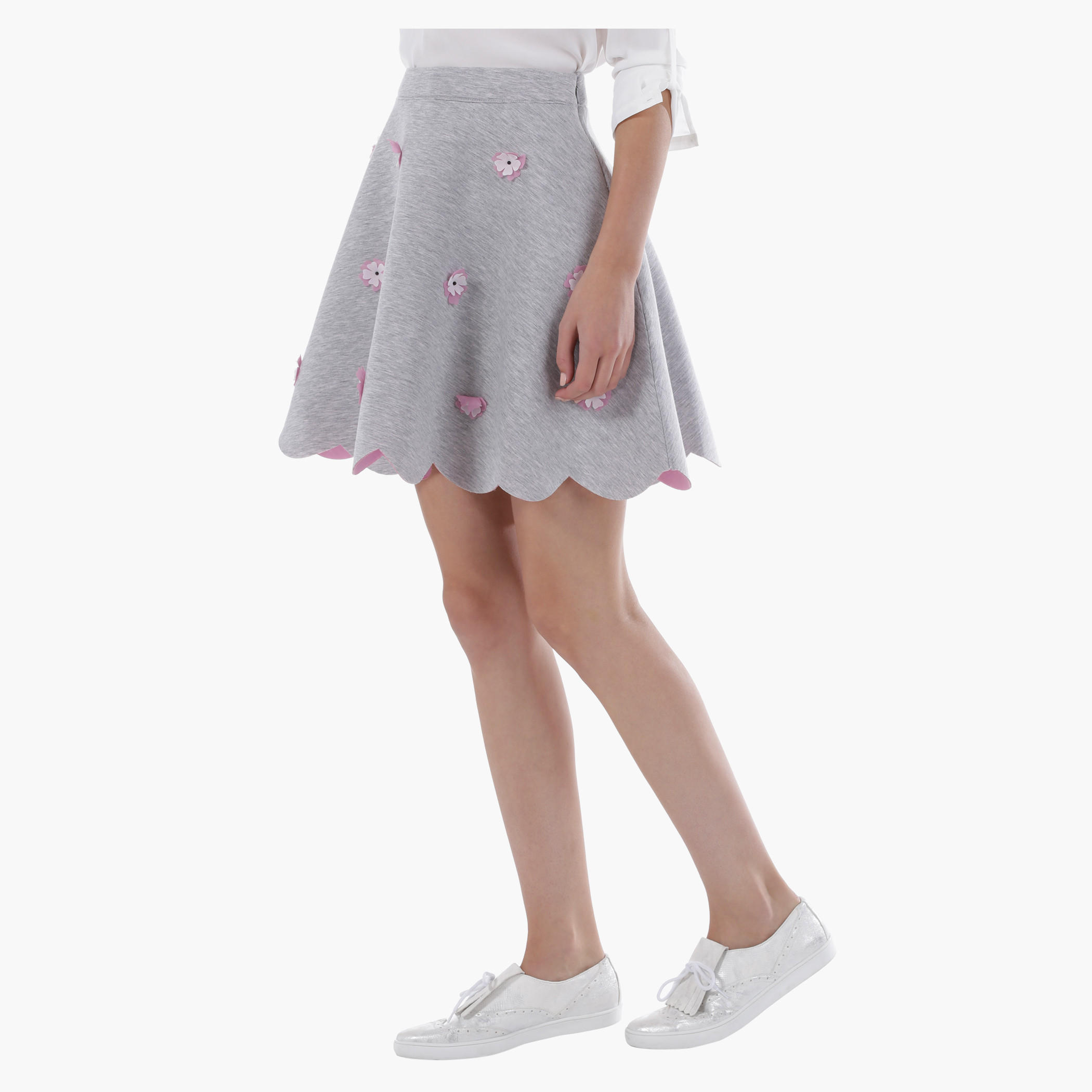 Mini Skater Skirt with 3D Florettes in Regular Fit-women-clothing-bottoms-skirts-image-3