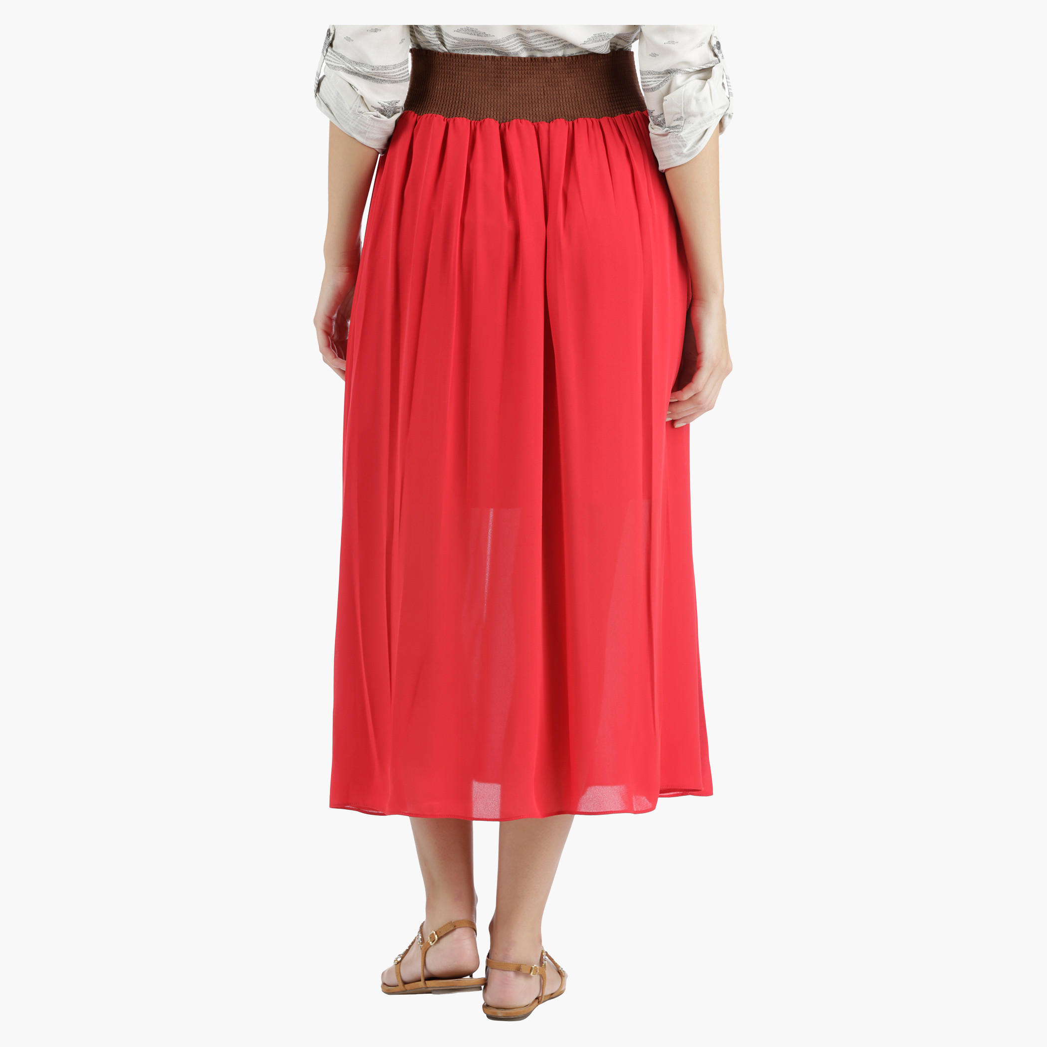 Full Skirt with Centre Slit in Regular Fit-women-clothing-bottoms-skirts-image-2