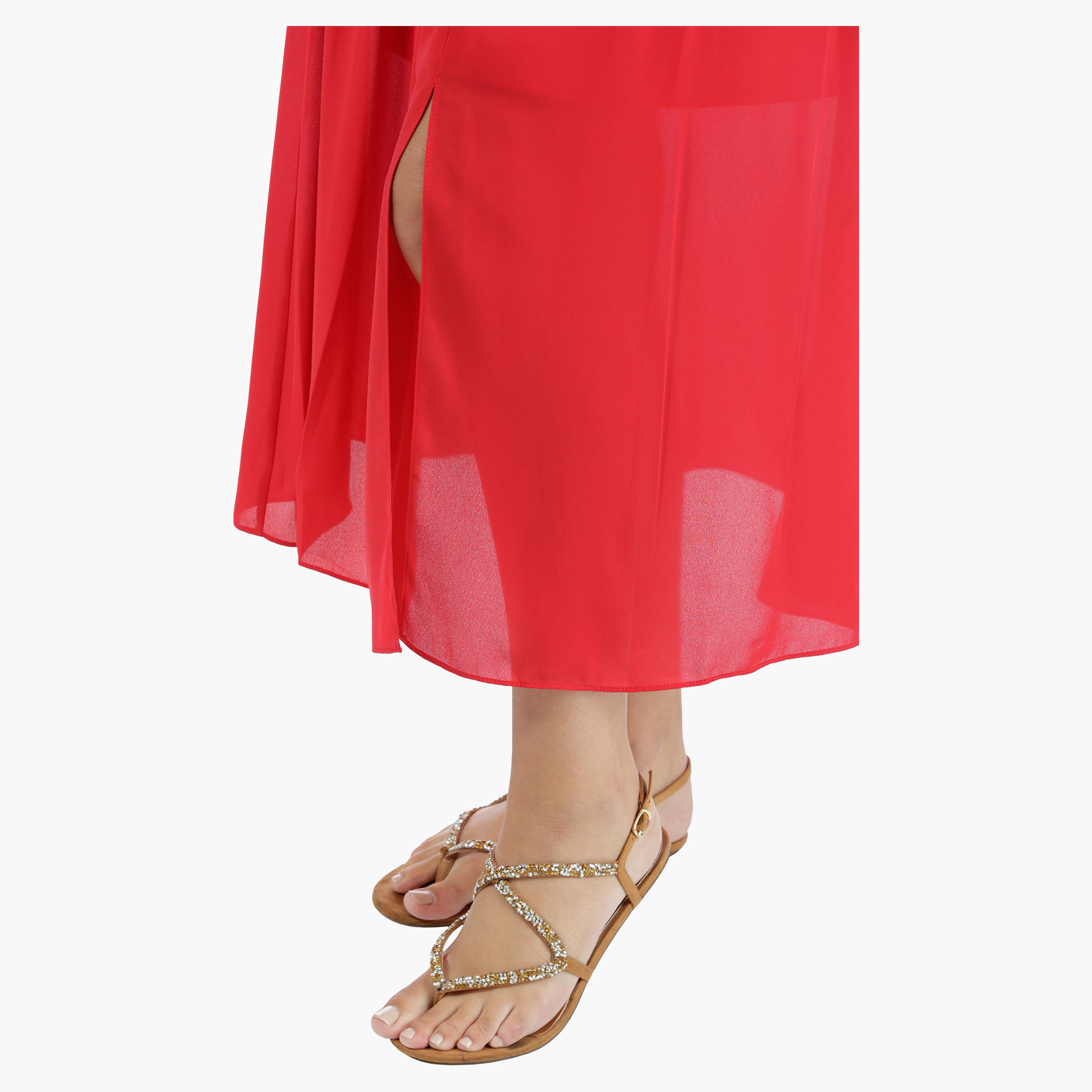 Full Skirt with Centre Slit in Regular Fit-women-clothing-bottoms-skirts-image-4