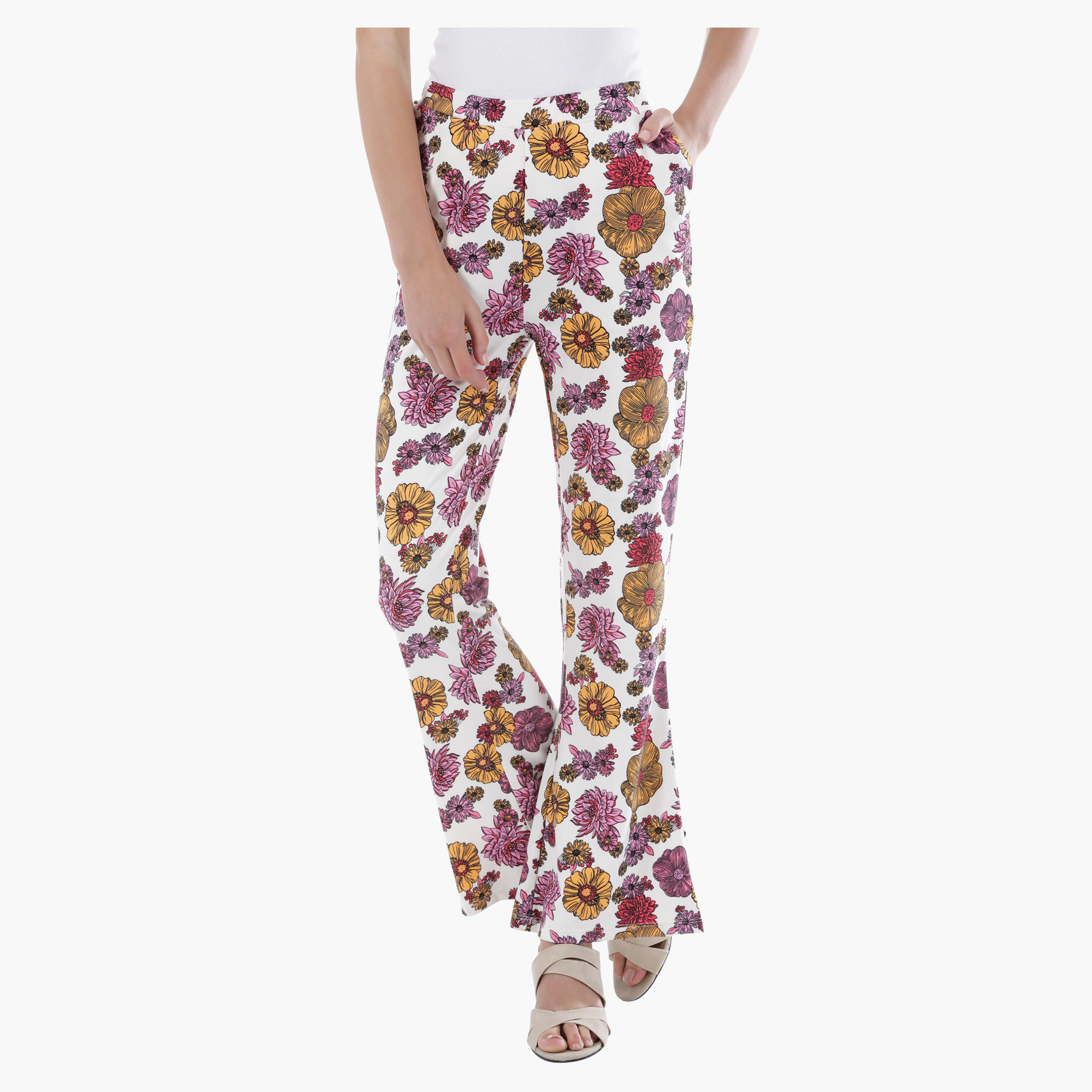 Floral Print Pants-women-clothing-bottoms-trousers-image-1