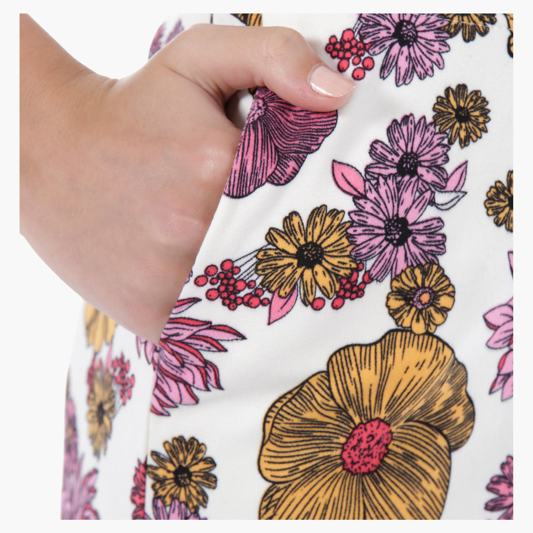 Floral Print Pants-women-clothing-bottoms-trousers-image-4
