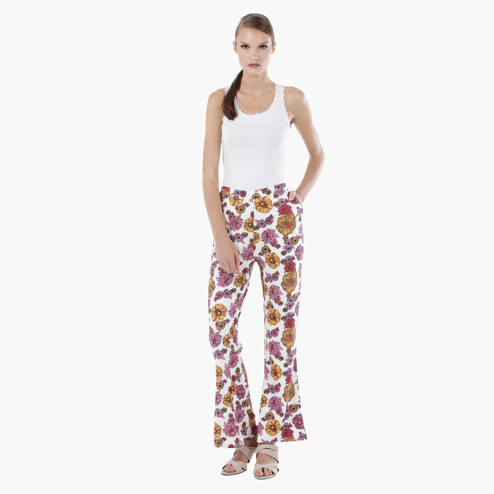 Floral Print Pants-women-clothing-bottoms-trousers-image-5