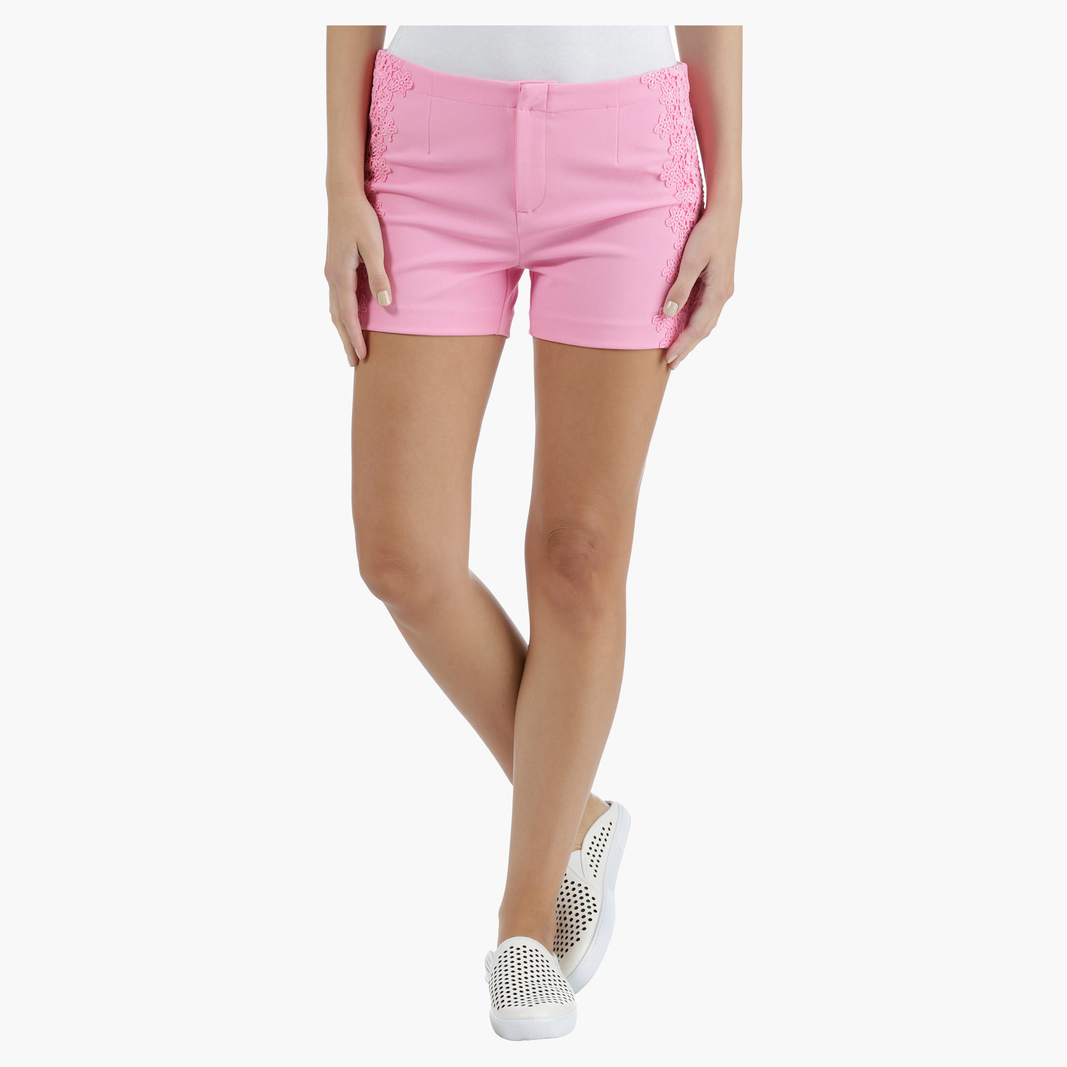 Shorts with Embroidered Details in Regular Fit-women-clothing-bottoms-shorts-image-1