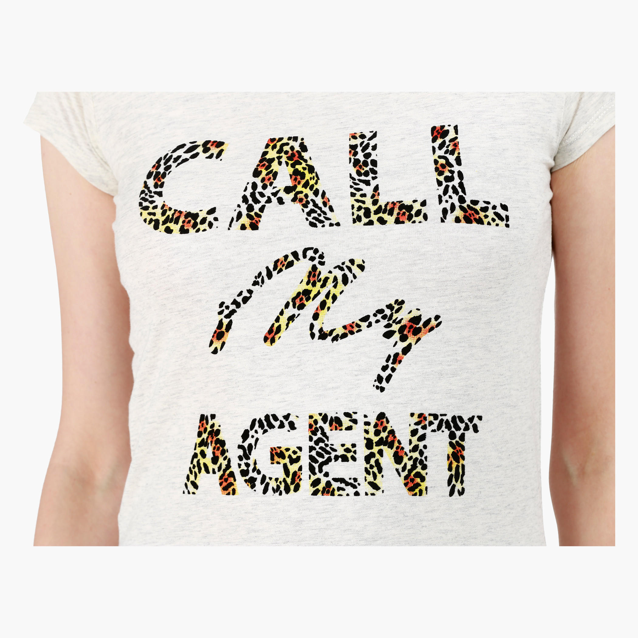 Printed Cotton T-Shirt with Round Neck and Cap Sleeves-women-clothing-tshirts-image-4