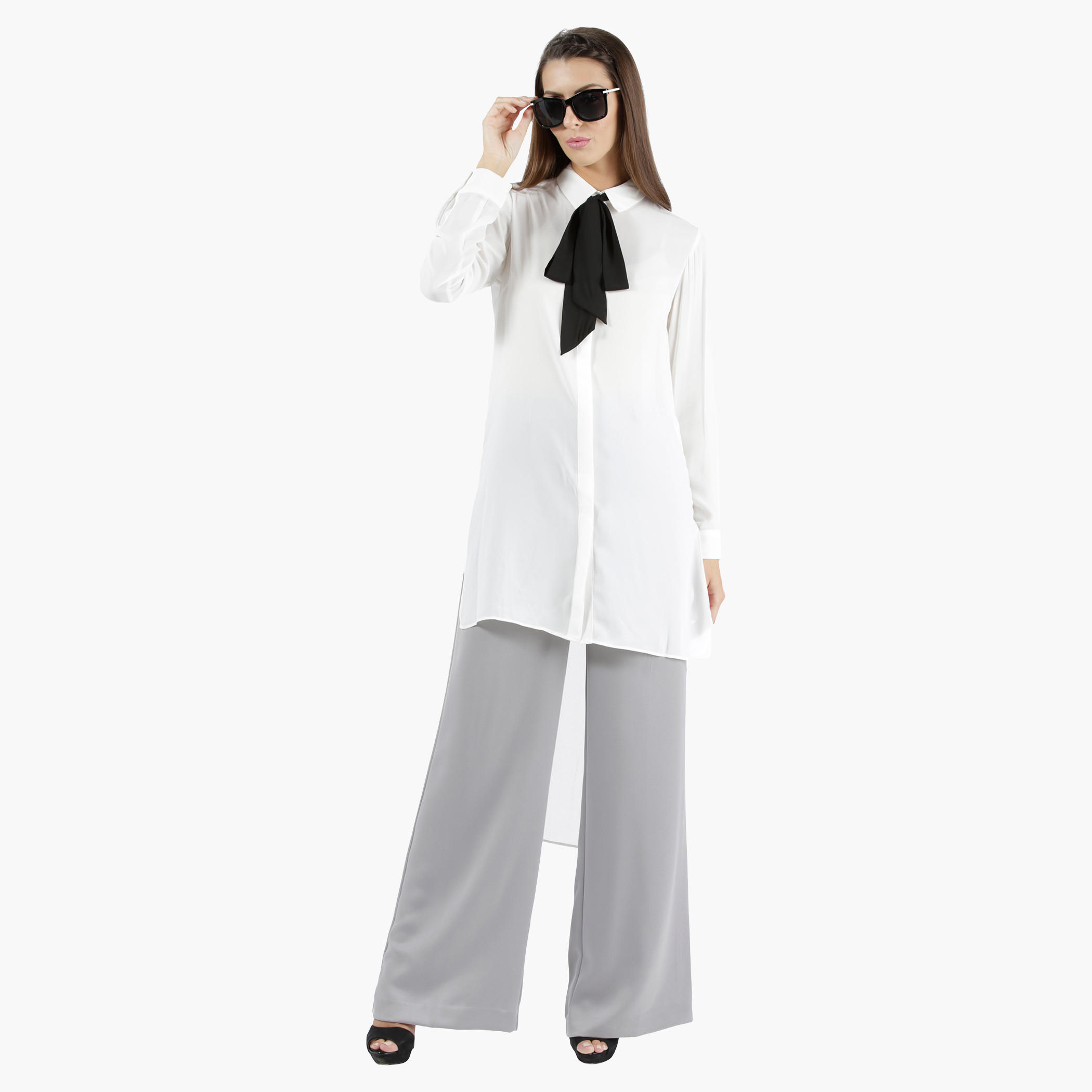Tunic Top with Pussy Bow in Regular Fit-women-clothing-shirtsandblouses-blouses-image-1