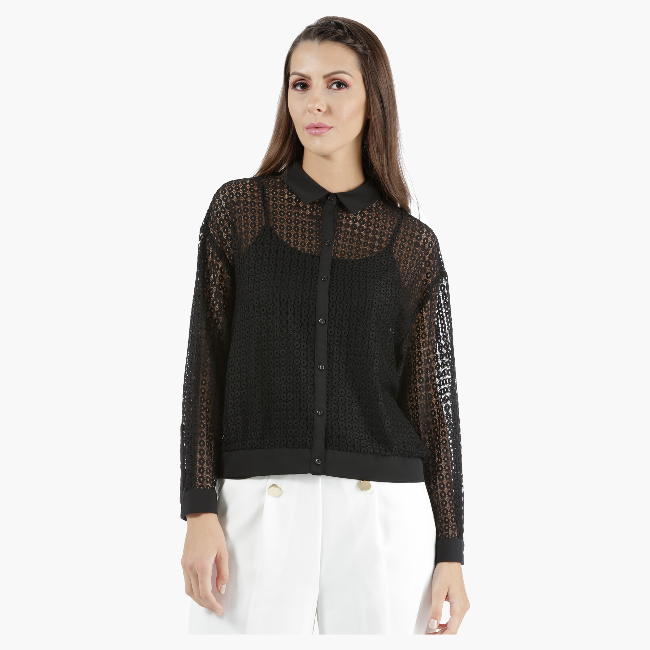 Cropped Lace Shirt in Regular Fit-women-clothing-shirtsandblouses-blouses-image-5