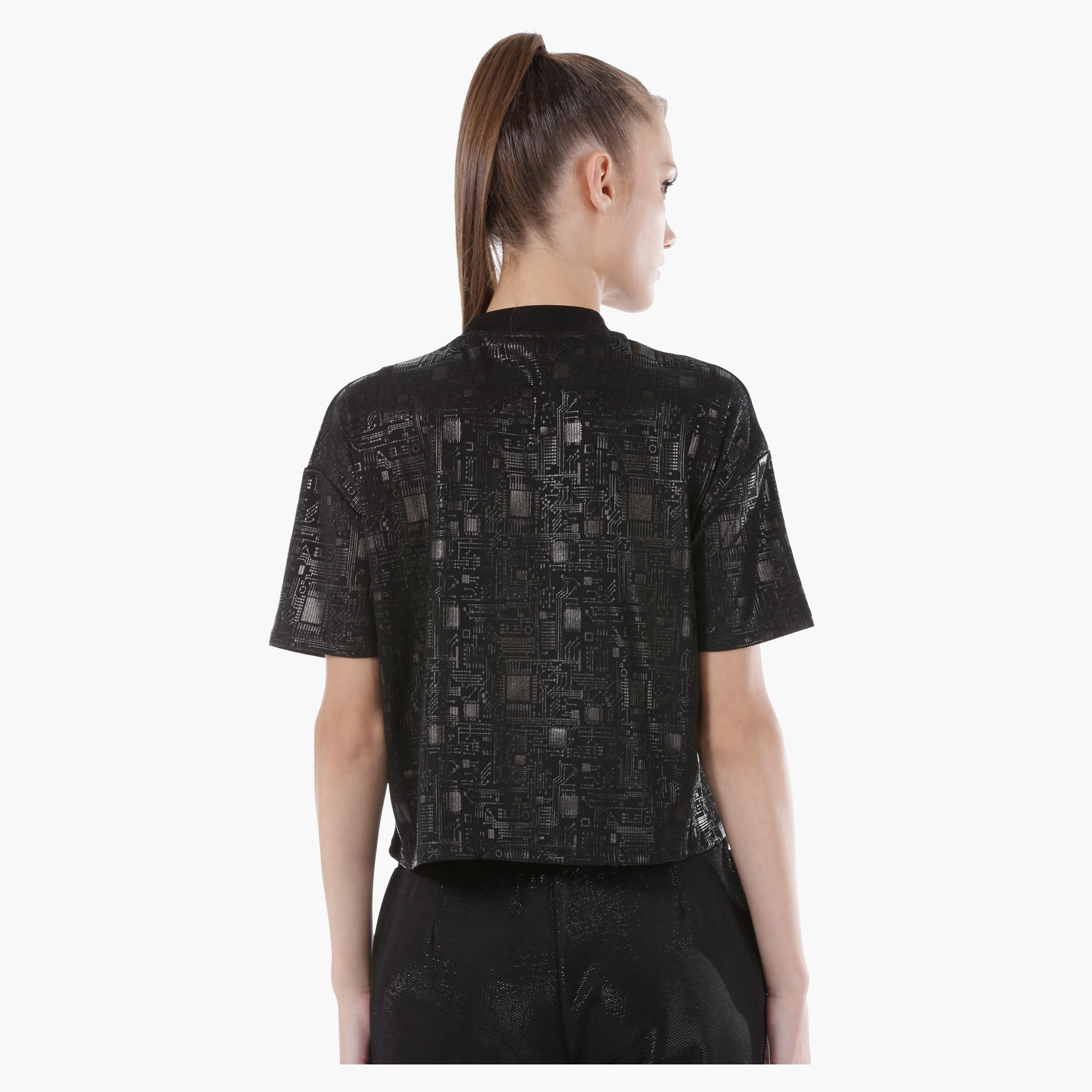 Boxy Printed Crop Top with Short Sleeves in Regular Fit-women-clothing-tshirts-image-2