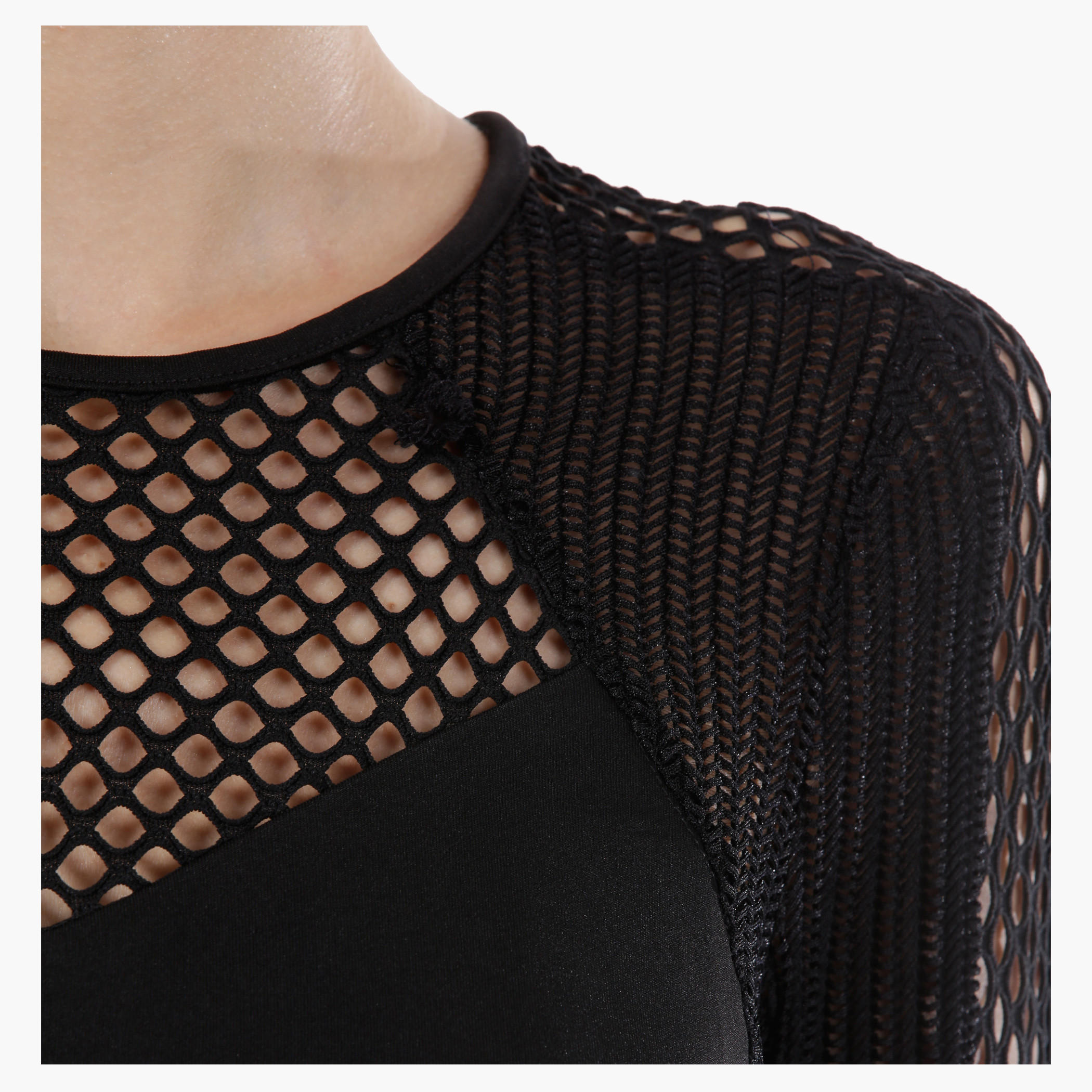 Bodycon Midi Dress with Mesh Sleeves in Regular Fit-women-clothing-dresses-image-4
