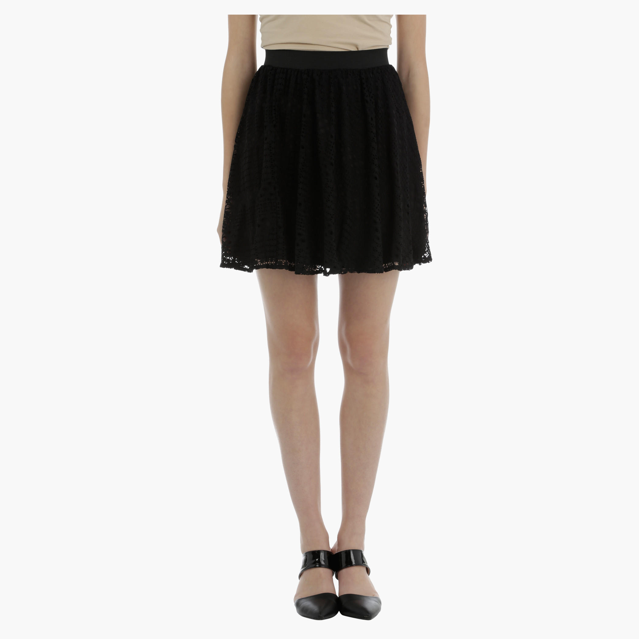 Skater Lace Skirt-women-clothing-bottoms-skirts-image-1