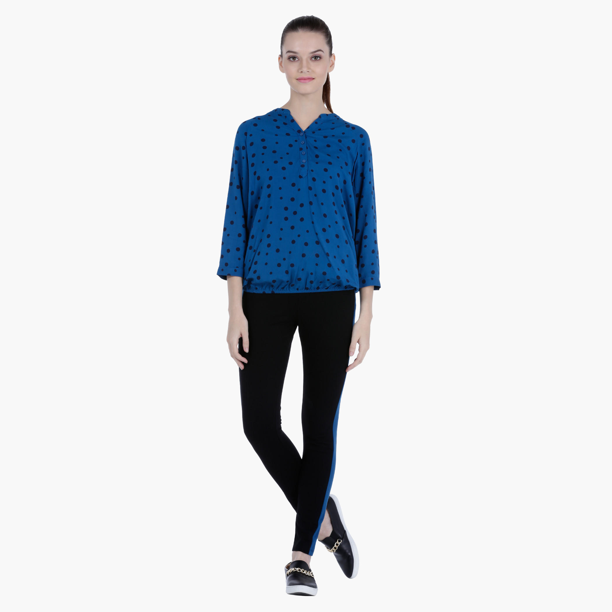 Colour-Blocked Leggings in Regular Fit-women-clothing-bottoms-leggings-image-5