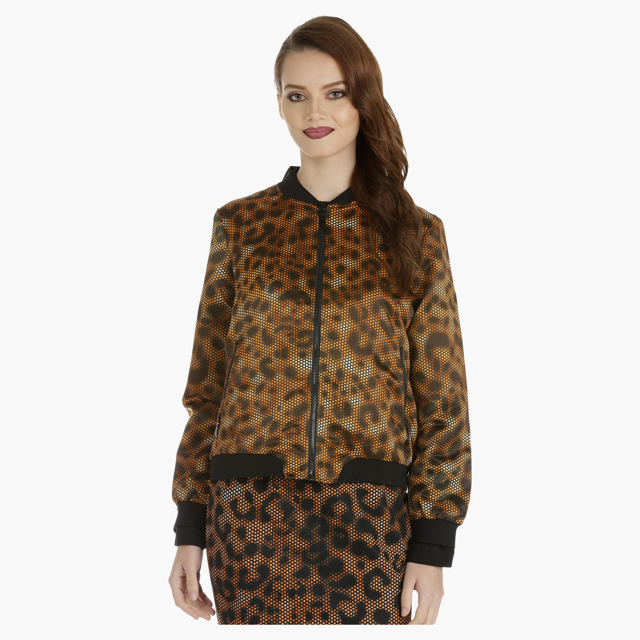 Printed Bomber Jacket with Long Sleeves-women-winterwear-coatsandjackets-jackets-image-1