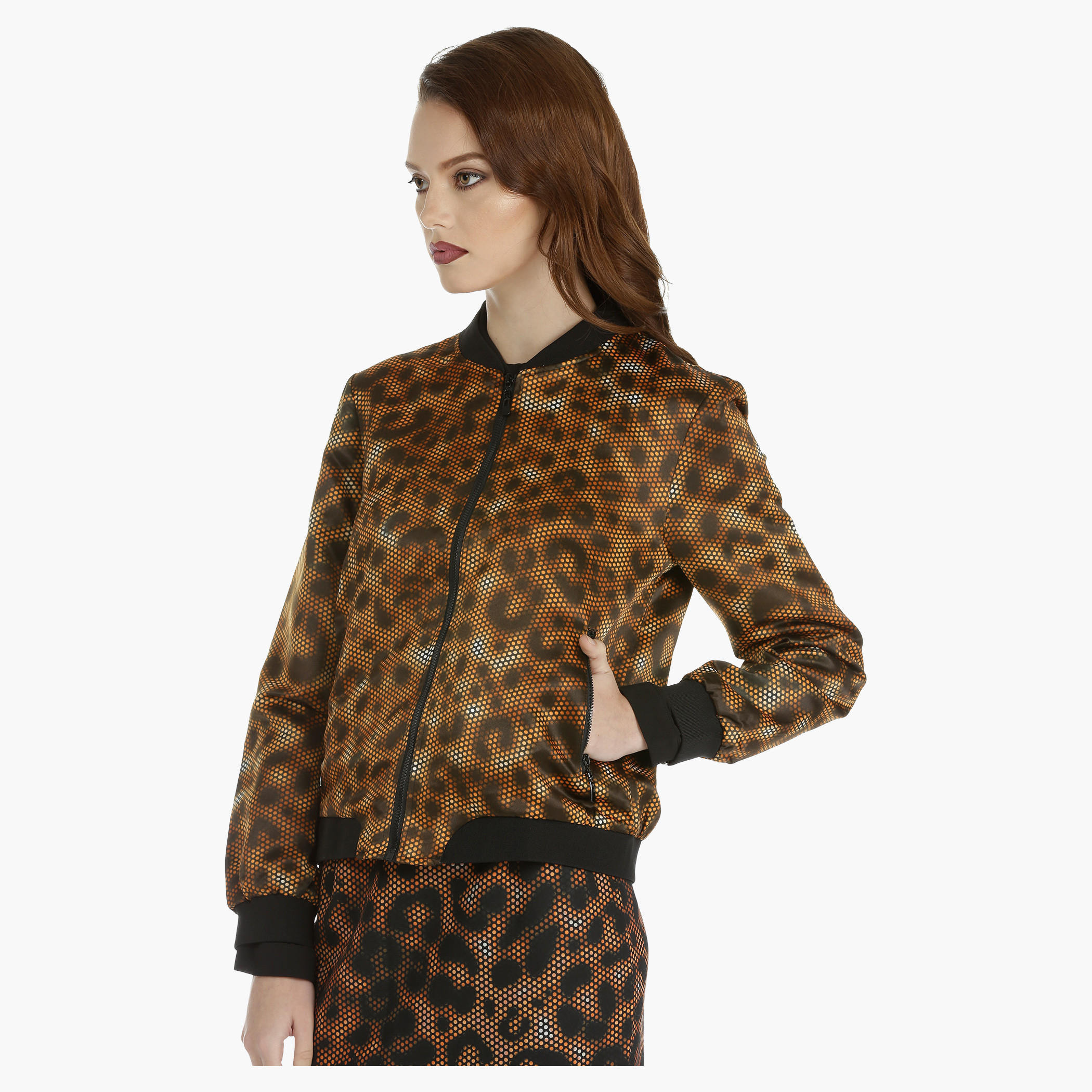 Printed Bomber Jacket with Long Sleeves-women-winterwear-coatsandjackets-jackets-image-3