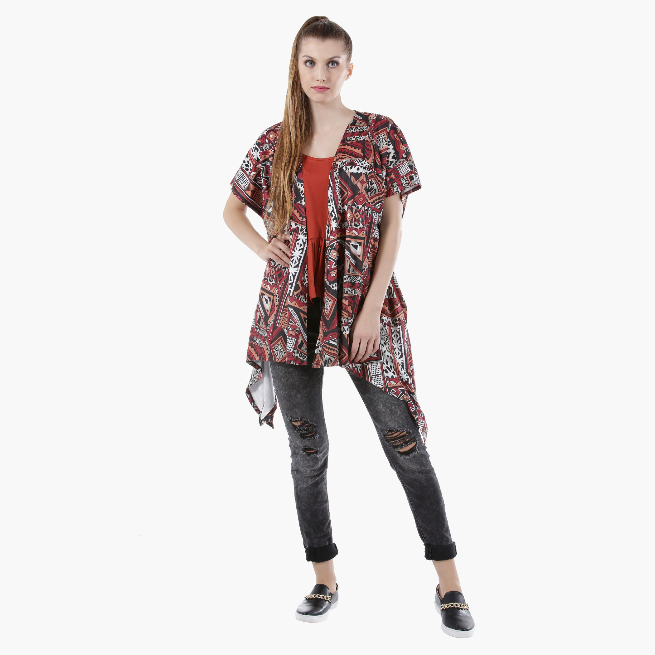 Strappy Asymmetrical Top with Flared Hem and V-Neck in Regular Fit-women-clothing-shirtsandblouses-blouses-image-5