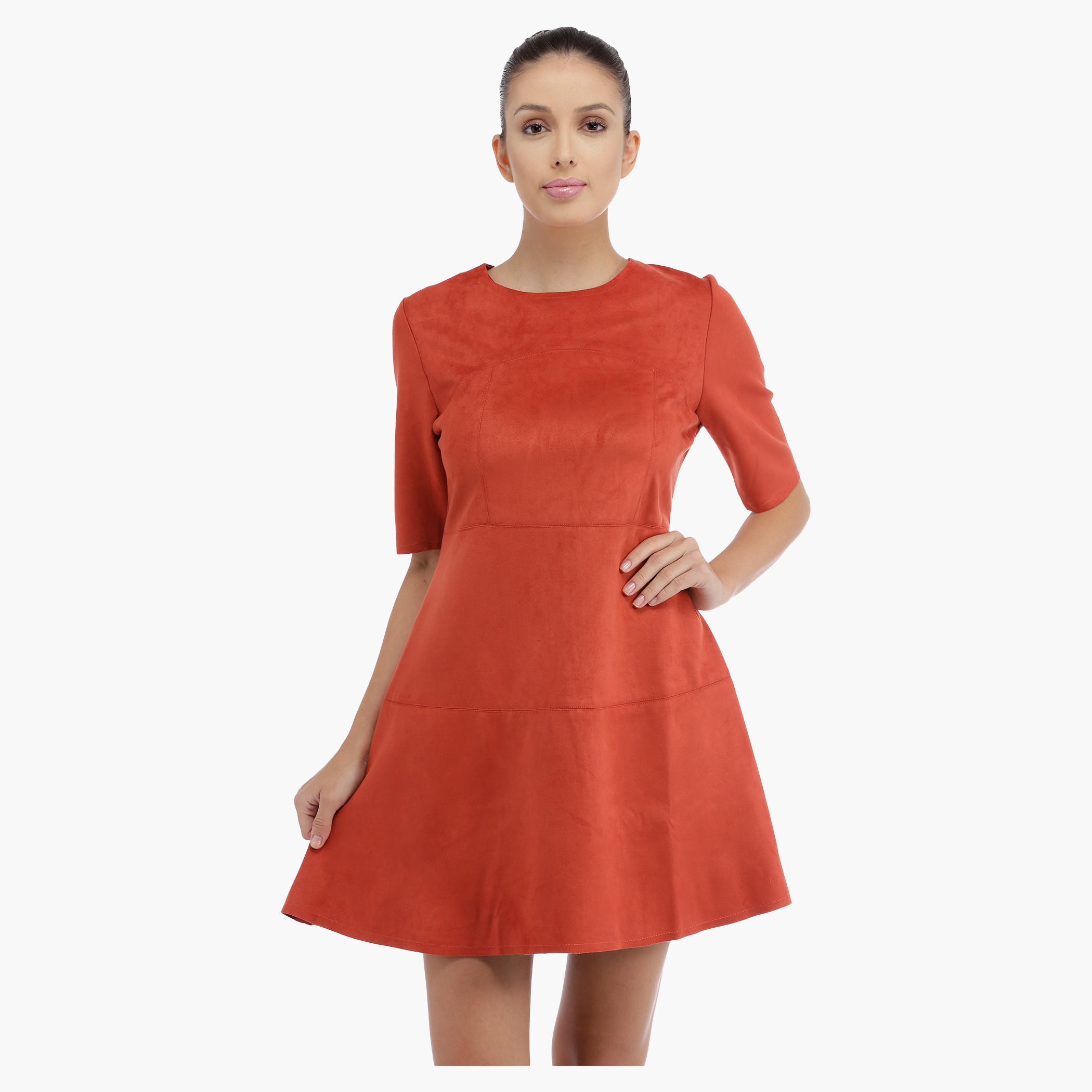 Skater Dress with Round Neck-women-clothing-dresses-image-1