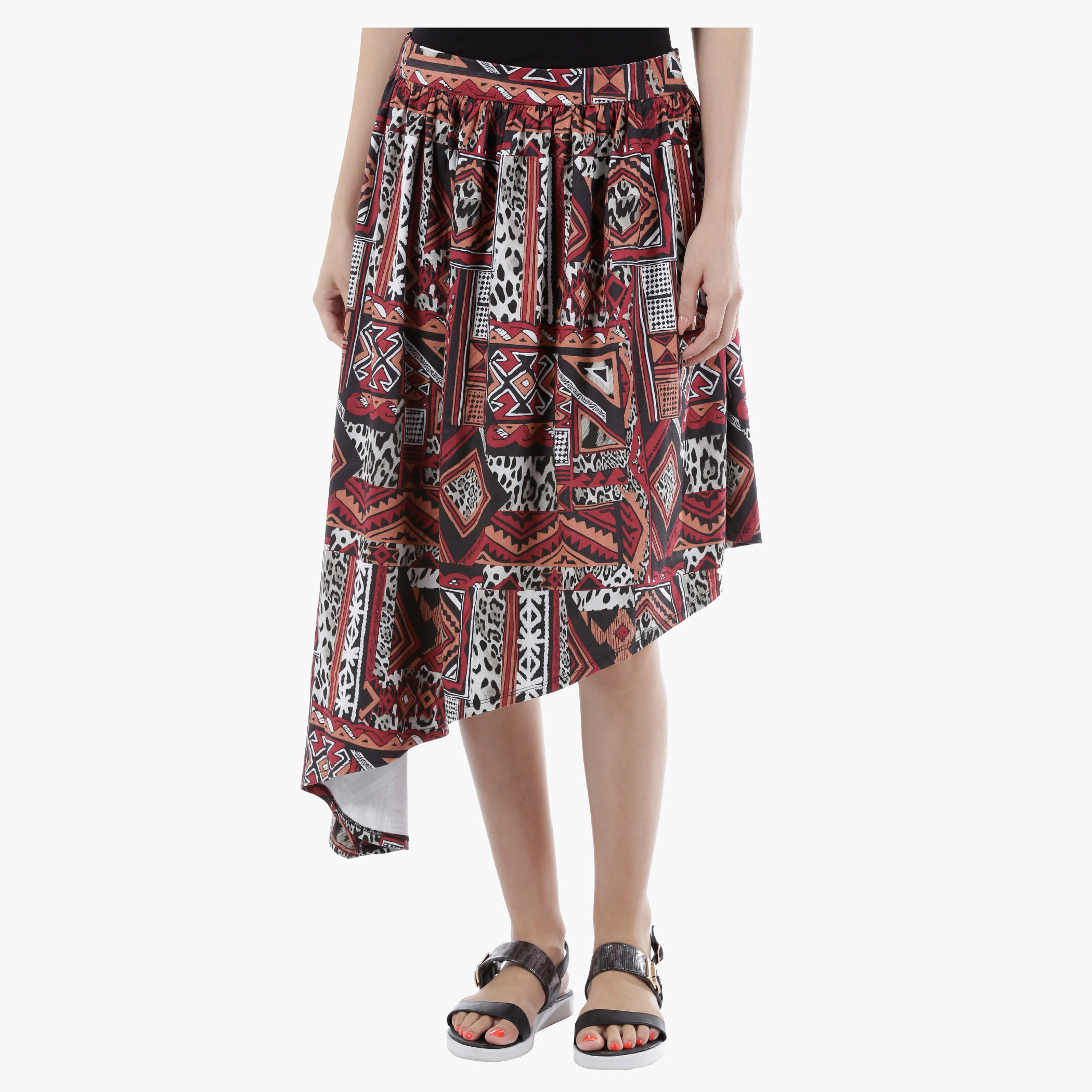Printed Asymmetrical Skirt in Regular Fit-women-clothing-bottoms-skirts-image-1