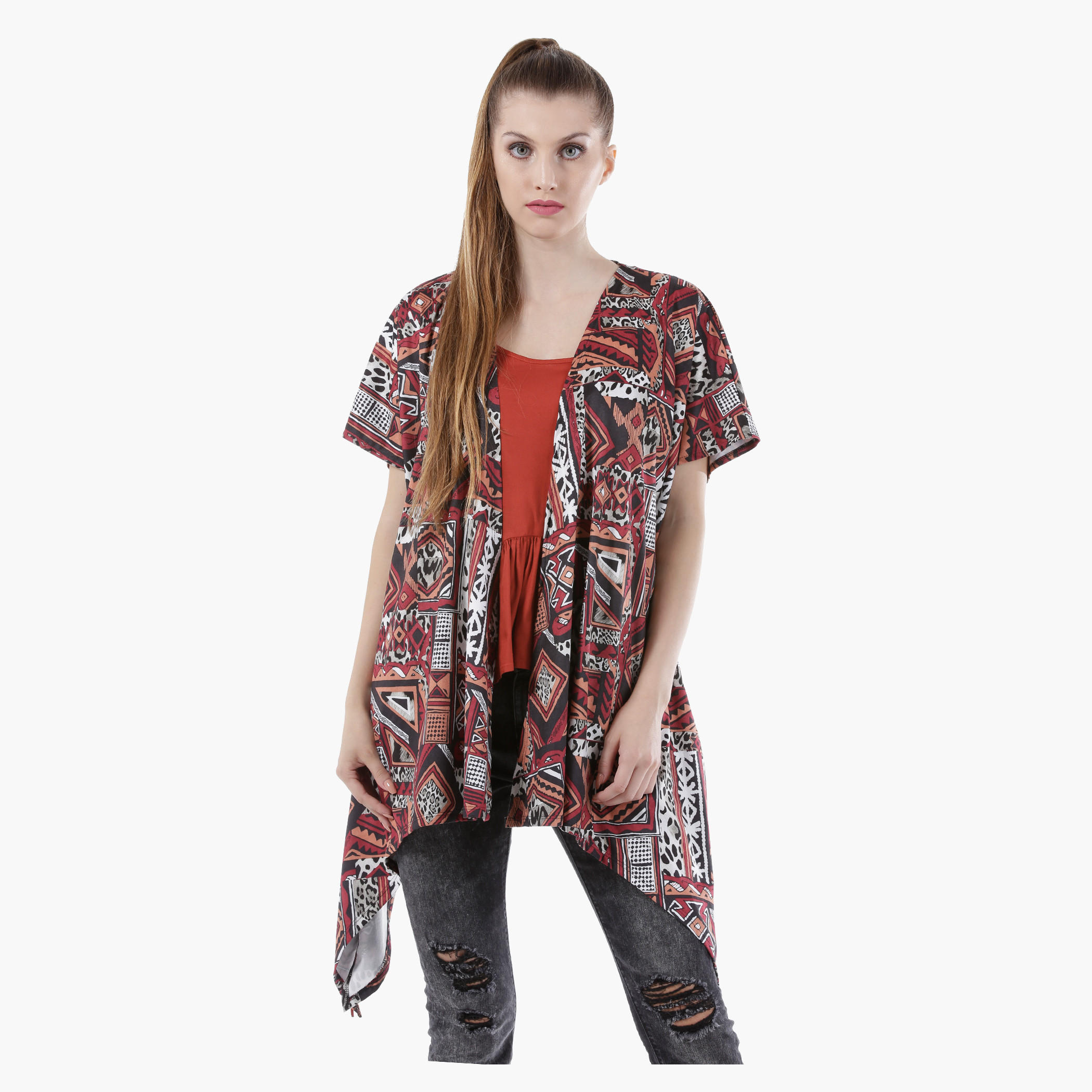 Tribal Print Shrug in Regular Fit-women-clothing-shirtsandblouses-blouses-image-1