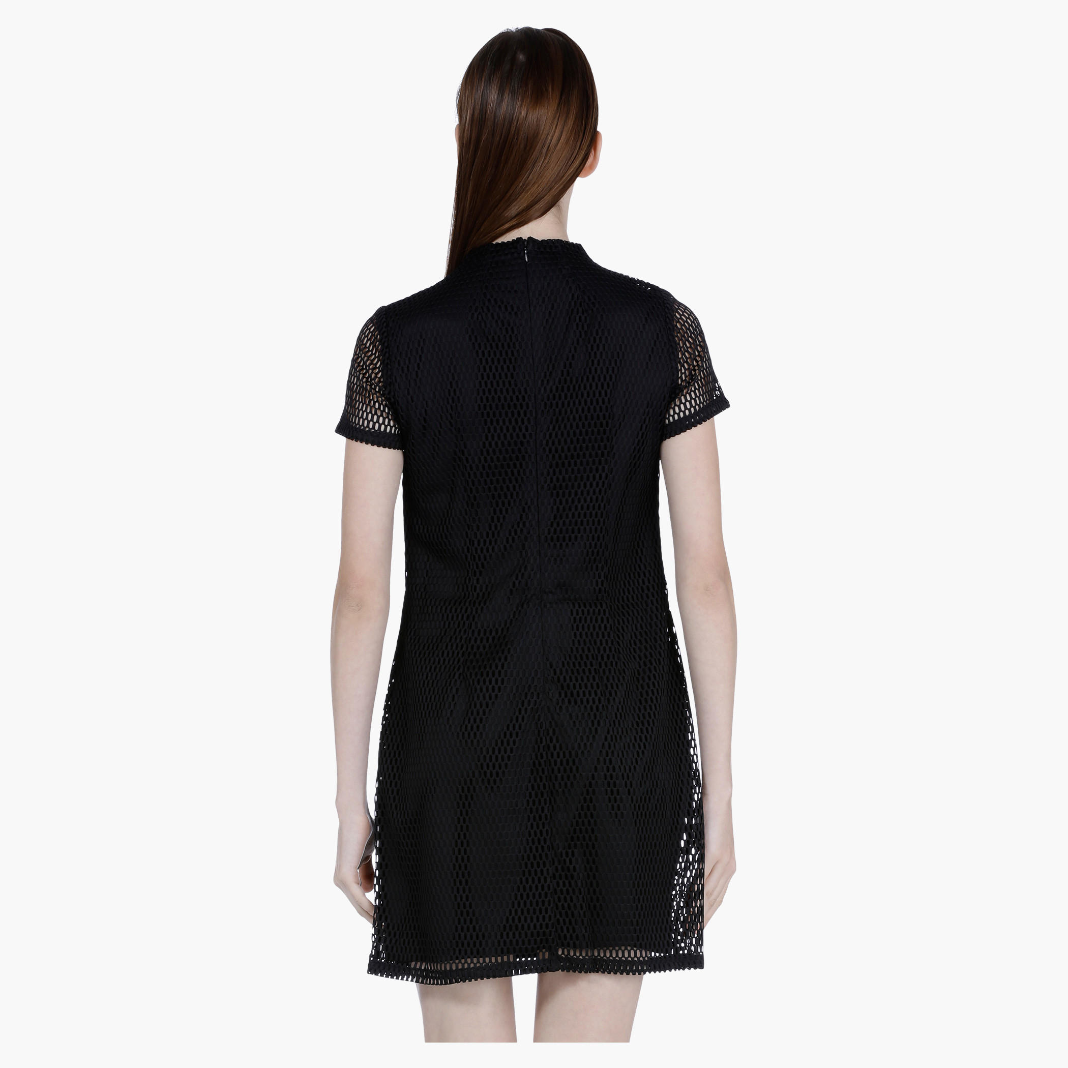 Embroidered Shift Dress with Mesh Detail-women-clothing-dresses-image-2