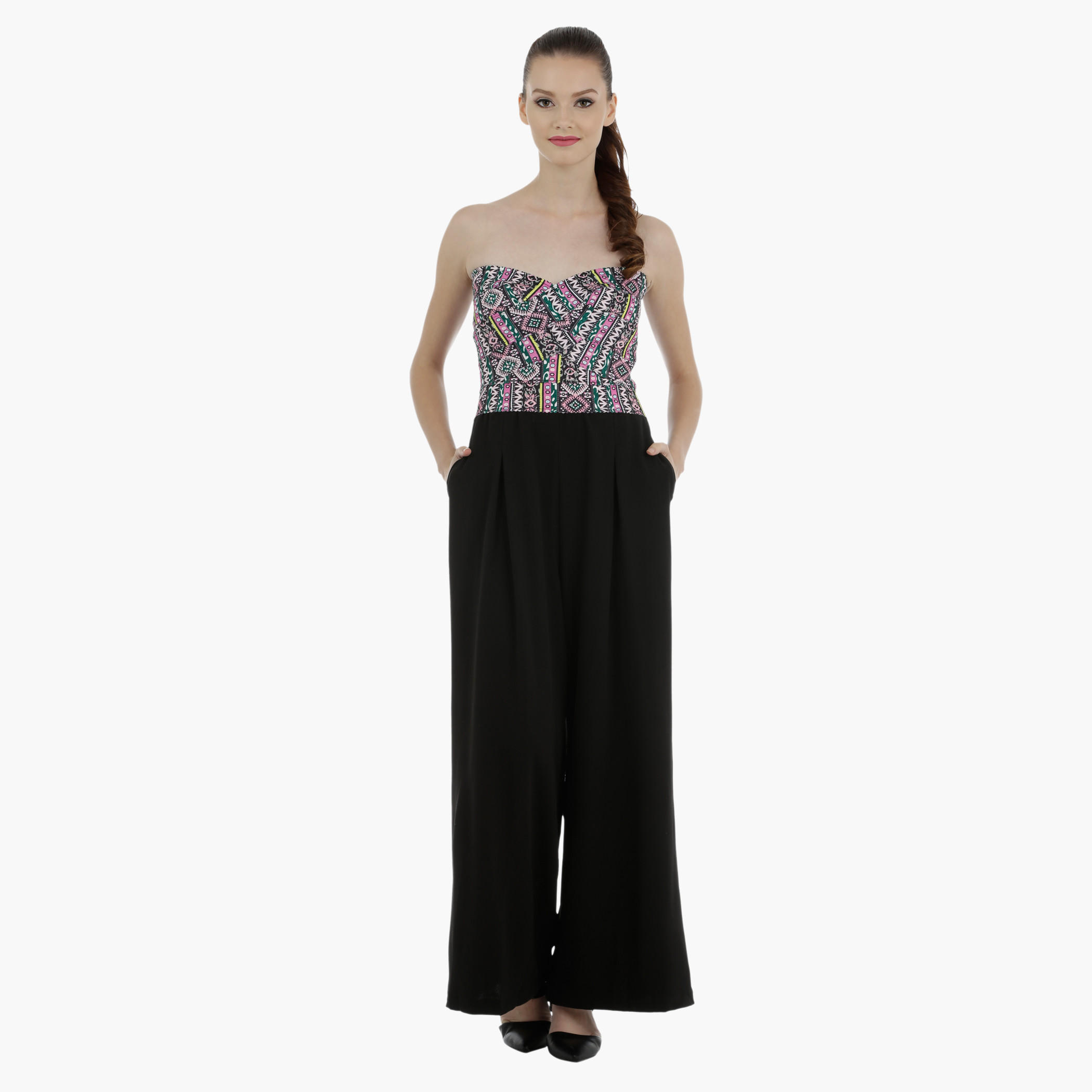 Bustier Jumpsuit Wth Flared Bottom-women-clothing-jumpsuits-image-1