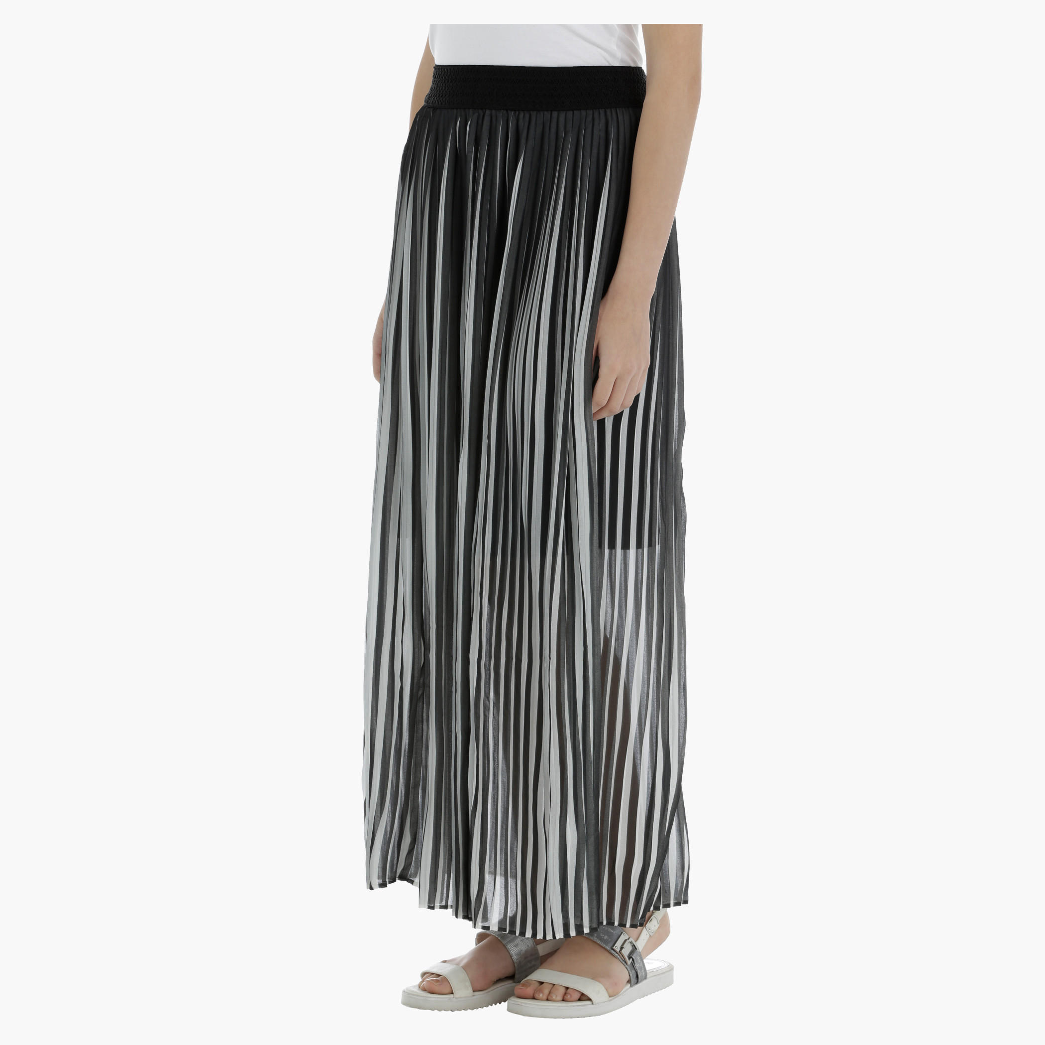 Pleated Maxi Skirt with Elasticised Waistband-women-clothing-bottoms-skirts-image-3