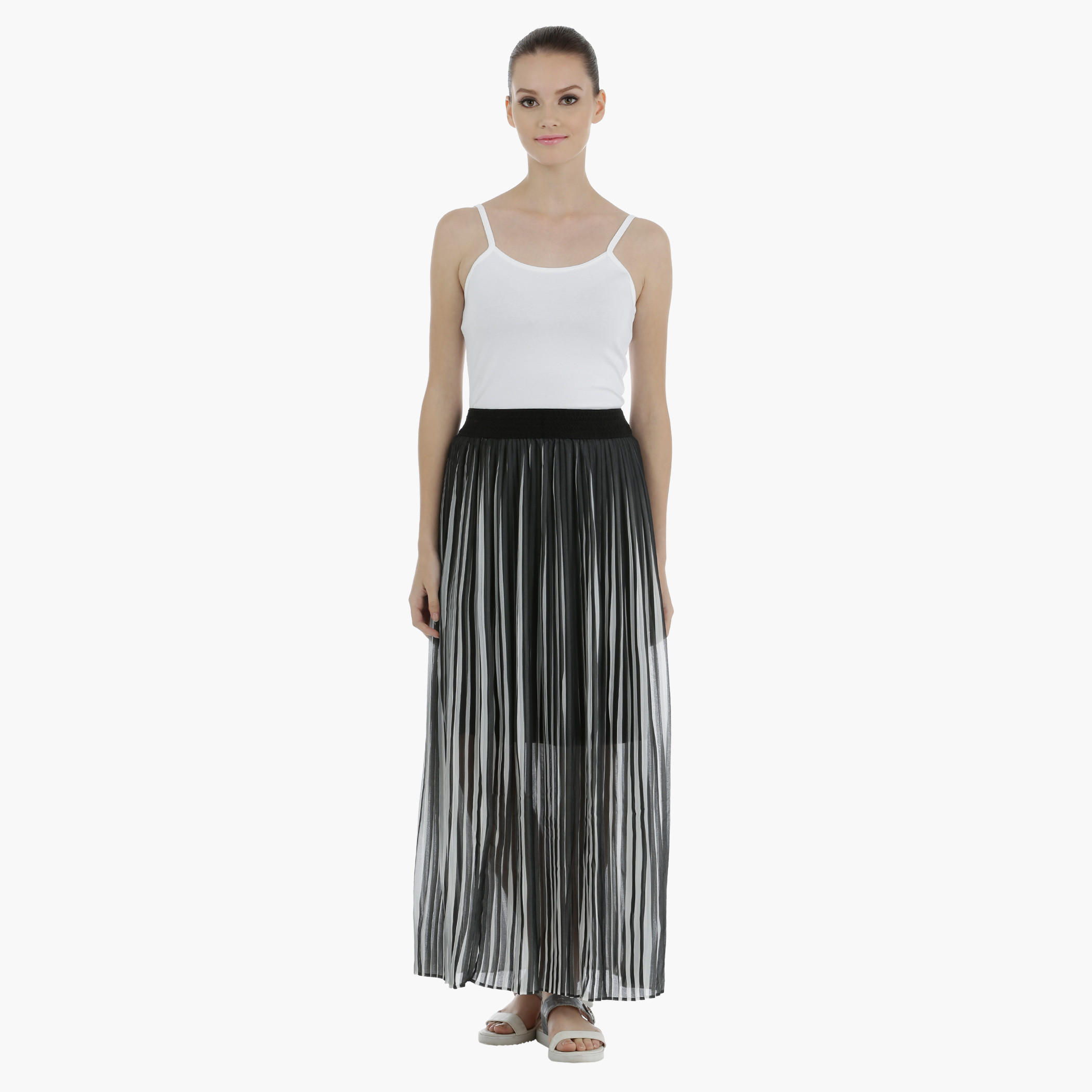 Pleated Maxi Skirt with Elasticised Waistband-women-clothing-bottoms-skirts-image-5