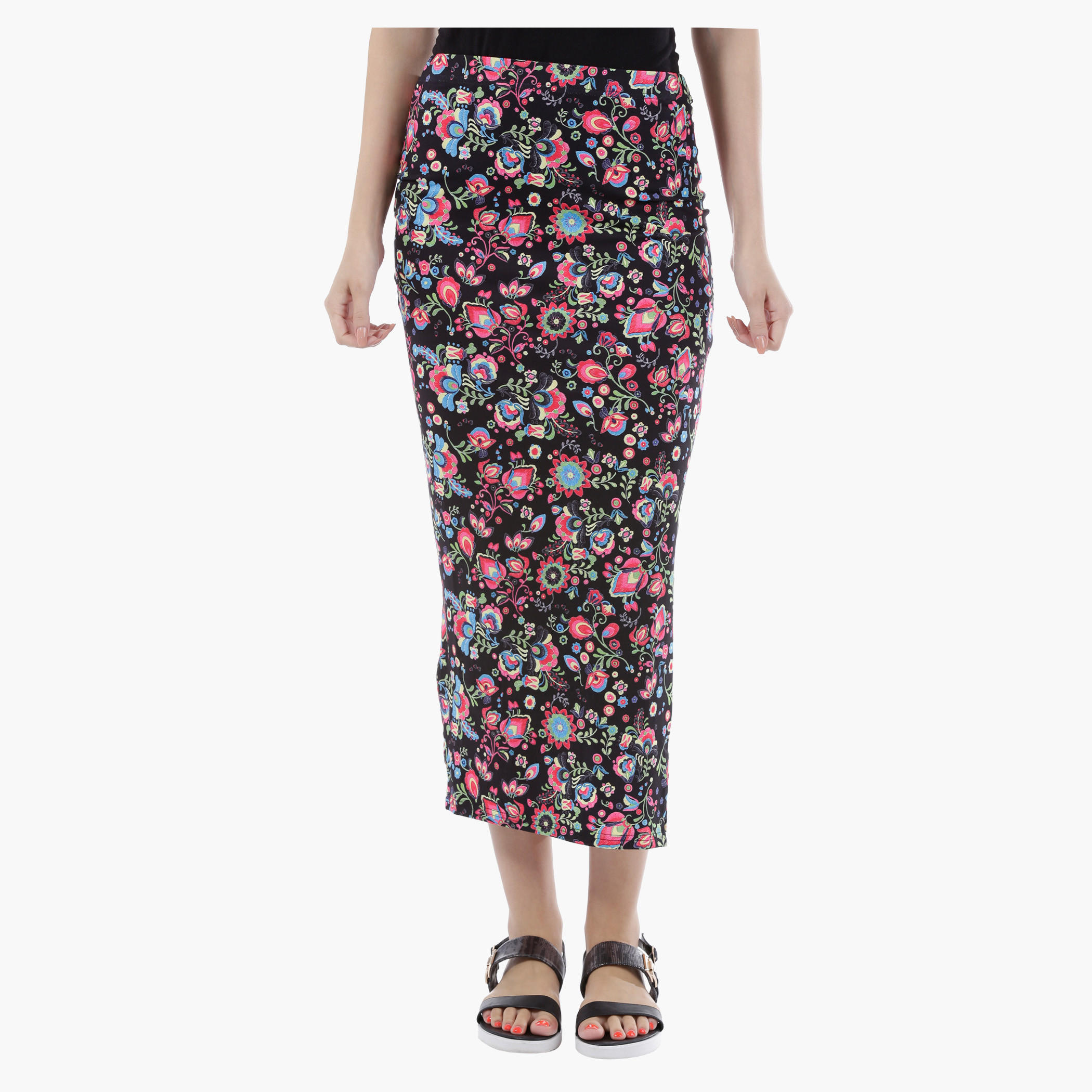 Printed Midi Column Skirt in Regular Fit-women-clothing-bottoms-skirts-image-5