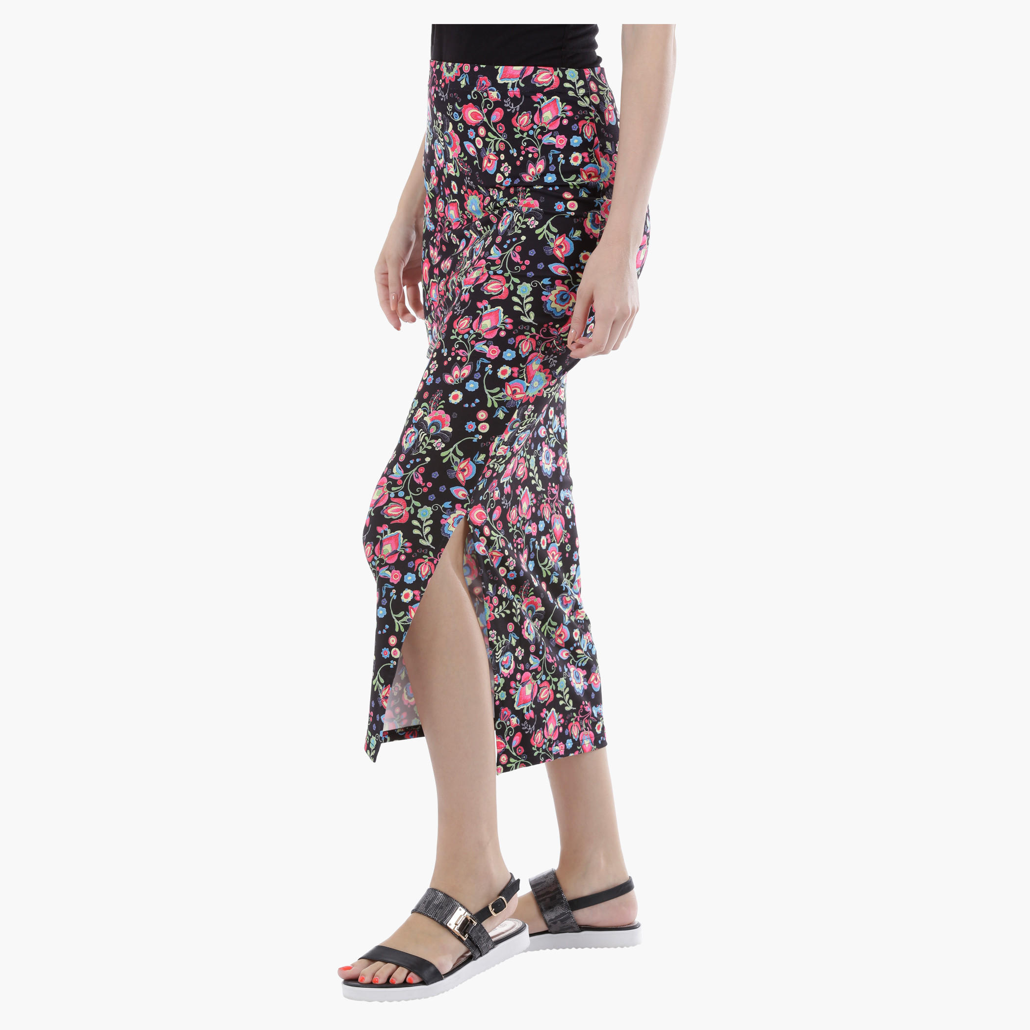 Printed Midi Column Skirt in Regular Fit-women-clothing-bottoms-skirts-image-3
